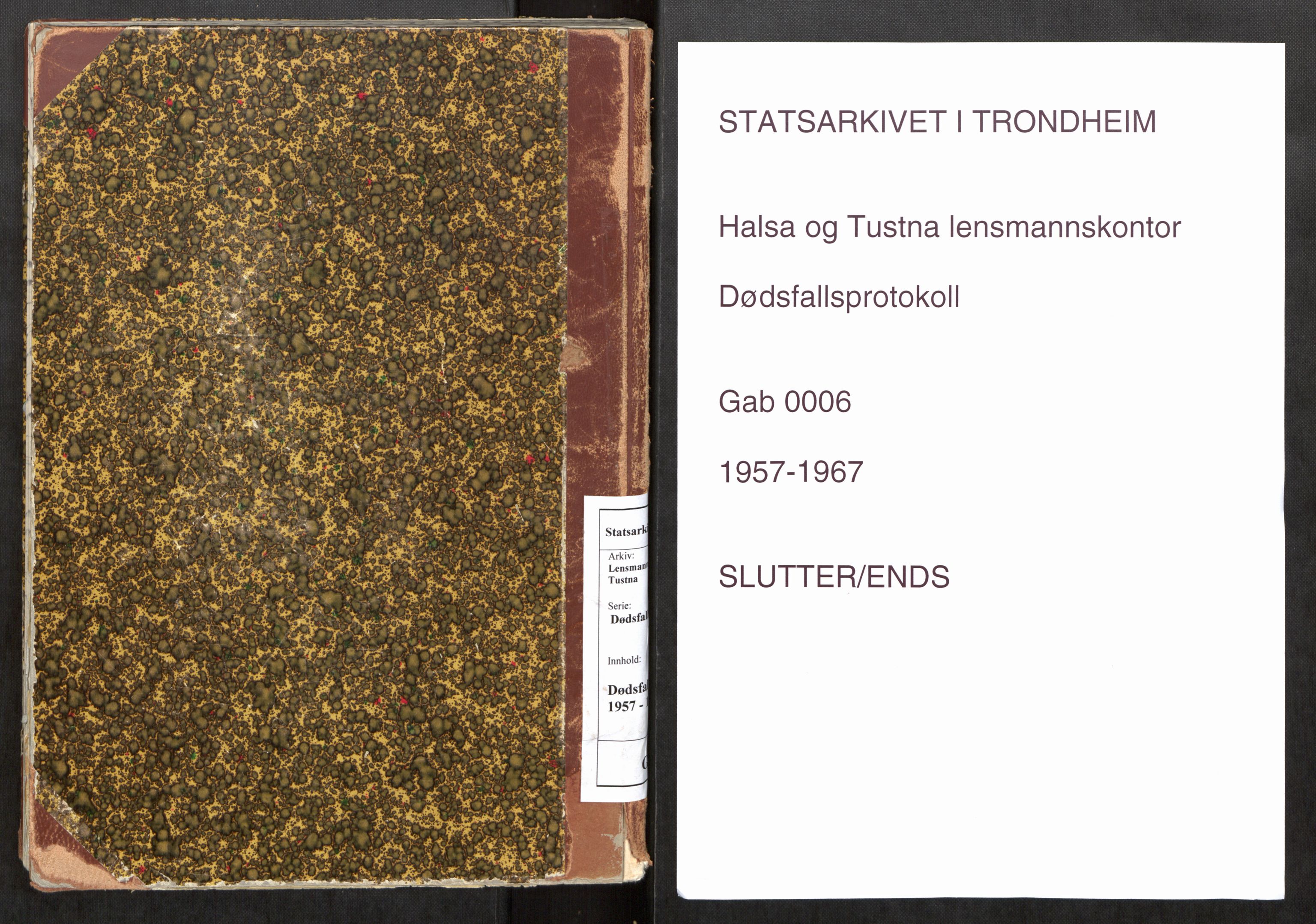 Halsa og Tustna lensmannskontor, AV/SAT-A-1100, 1957-1967