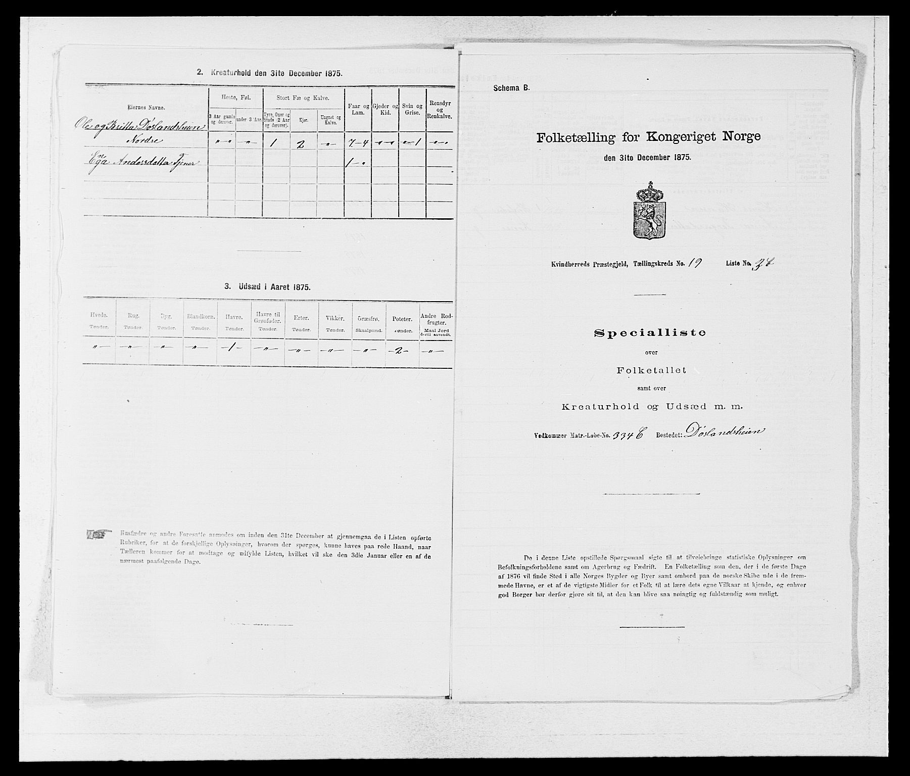 SAB, 1875 census for 1224P Kvinnherad, 1875, p. 1207