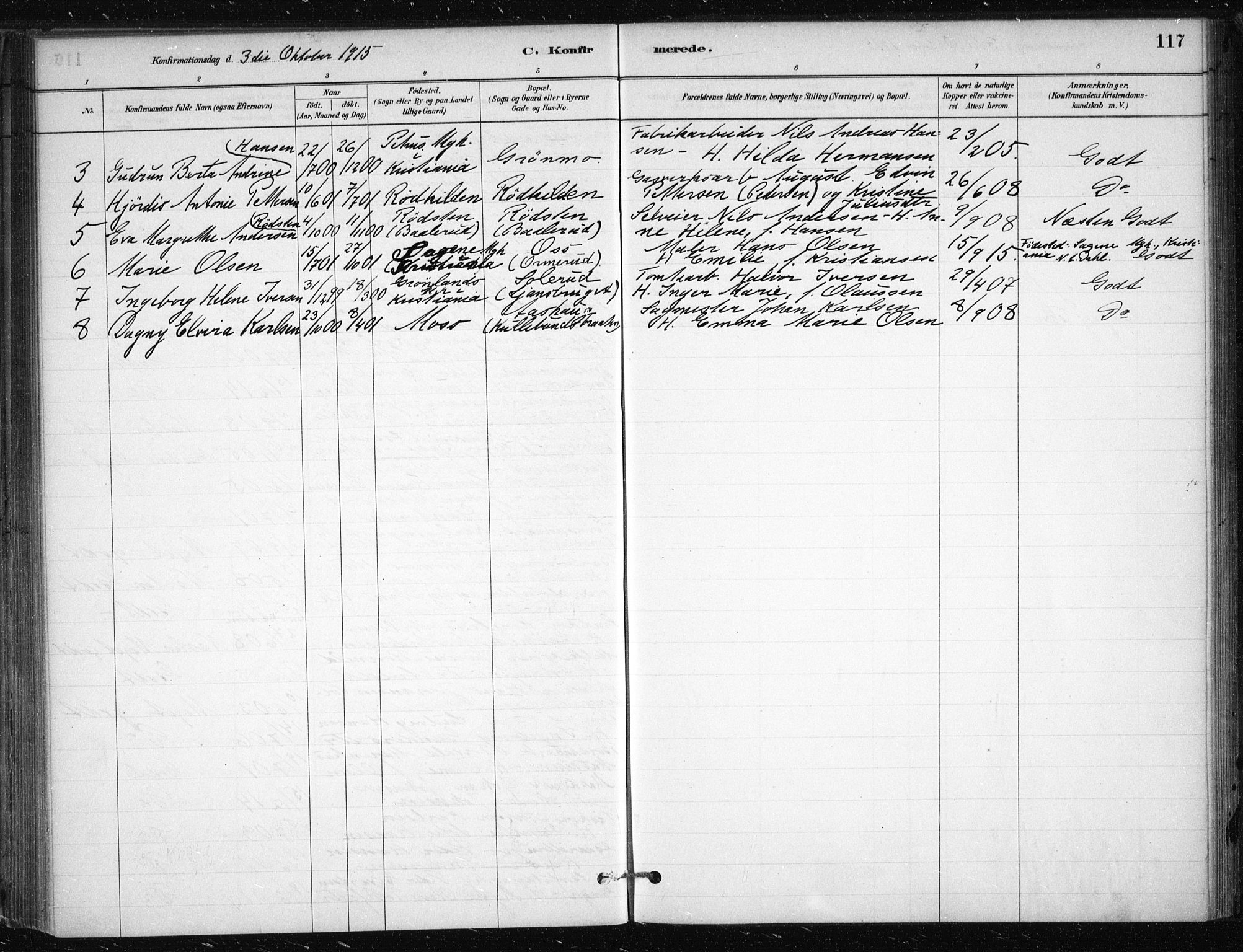 Nesodden prestekontor Kirkebøker, AV/SAO-A-10013/F/Fb/L0001: Parish register (official) no. II 1, 1880-1915, p. 117