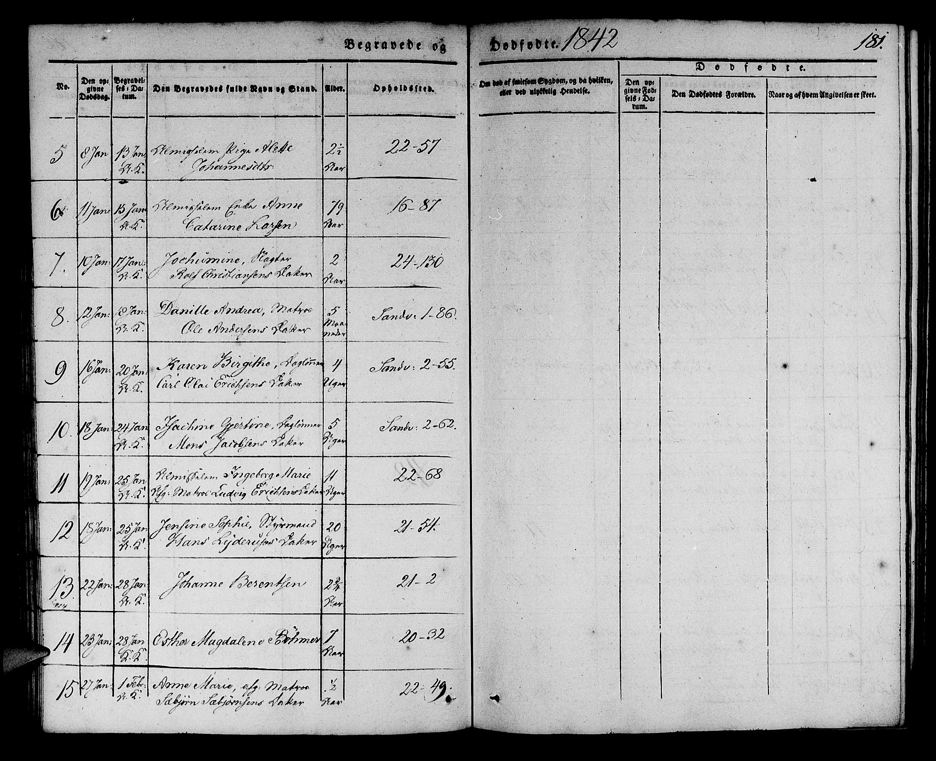 Korskirken sokneprestembete, AV/SAB-A-76101/H/Haa/L0043: Parish register (official) no. E 1, 1834-1848, p. 181