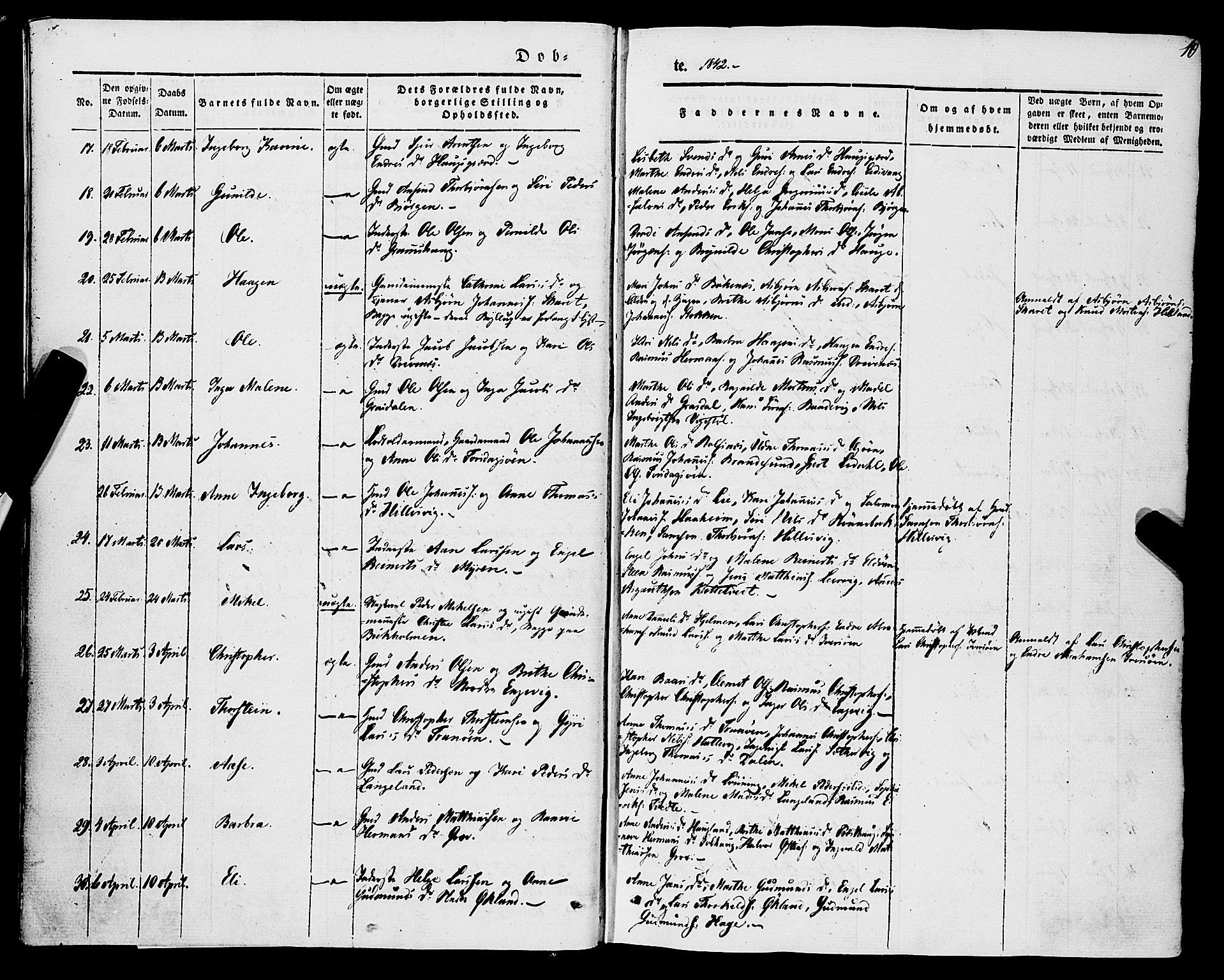 Stord sokneprestembete, SAB/A-78201/H/Haa: Parish register (official) no. A 7, 1841-1861, p. 10