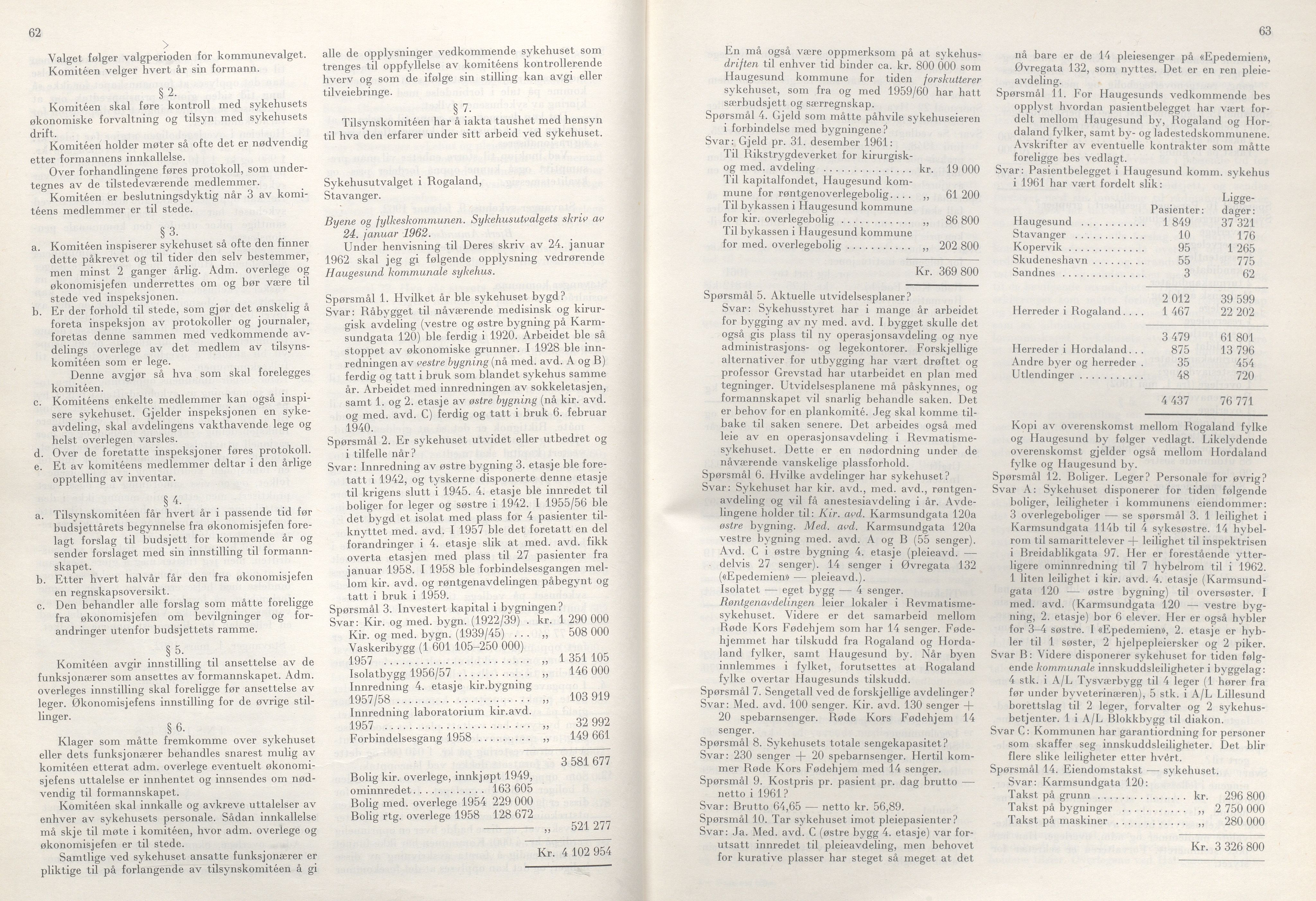 Rogaland fylkeskommune - Fylkesrådmannen , IKAR/A-900/A/Aa/Aaa/L0083: Møtebok , 1963, p. 62-63