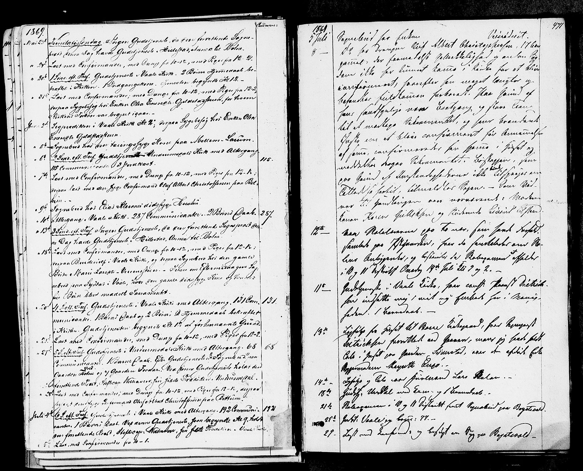 Våle kirkebøker, AV/SAKO-A-334/F/Fa/L0010: Parish register (official) no. I 10, 1861-1877, p. 471