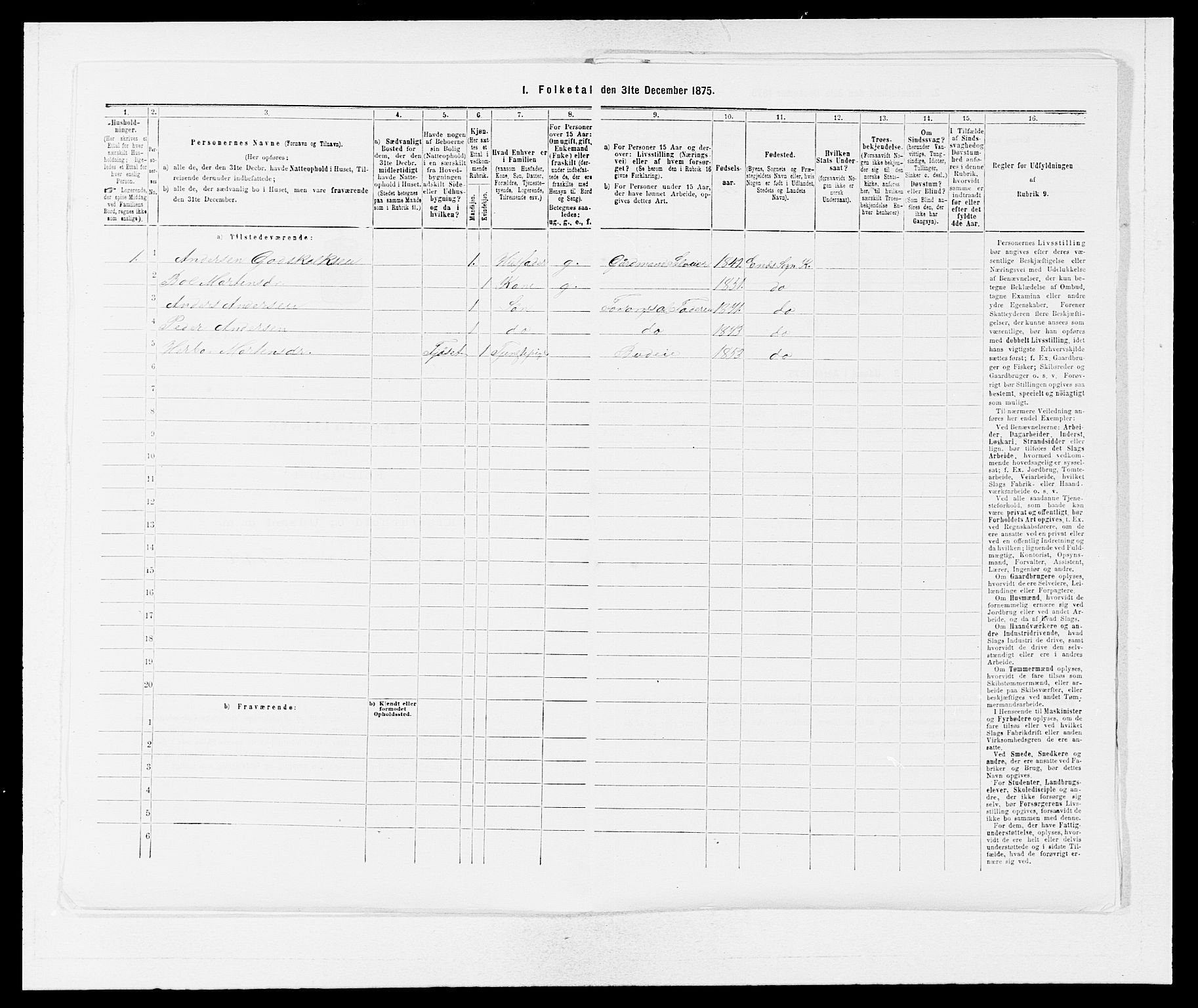 SAB, 1875 census for 1224P Kvinnherad, 1875, p. 408