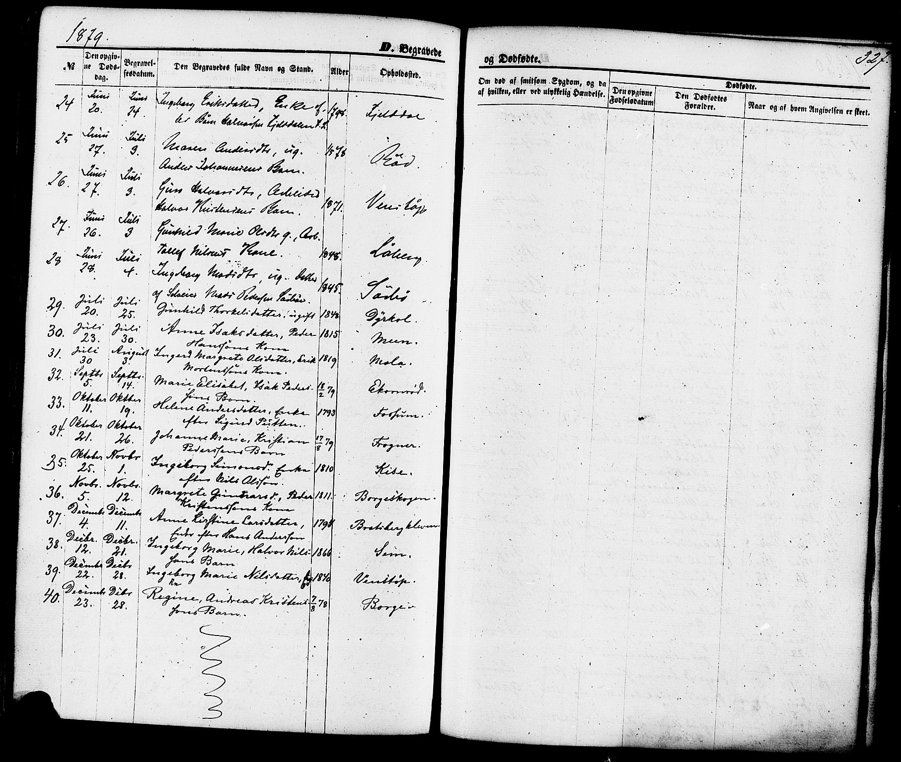 Gjerpen kirkebøker, SAKO/A-265/F/Fa/L0009: Parish register (official) no. I 9, 1872-1885, p. 327