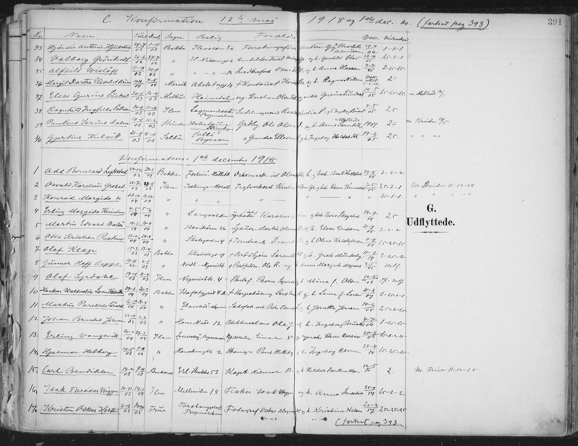 Ministerialprotokoller, klokkerbøker og fødselsregistre - Sør-Trøndelag, AV/SAT-A-1456/603/L0167: Parish register (official) no. 603A06, 1896-1932, p. 391