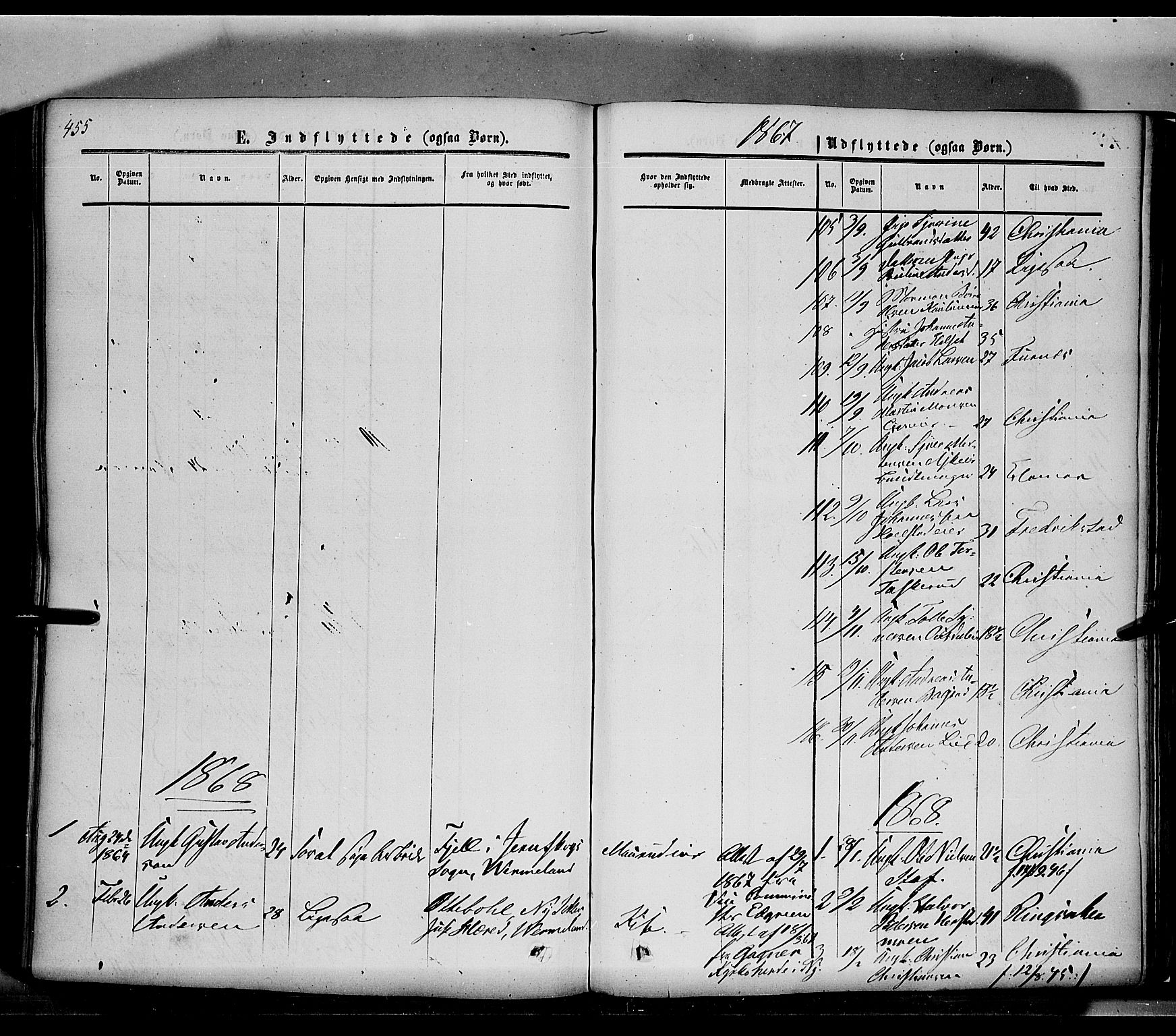 Nes prestekontor, Hedmark, SAH/PREST-020/K/Ka/L0004: Parish register (official) no. 4, 1852-1886, p. 455