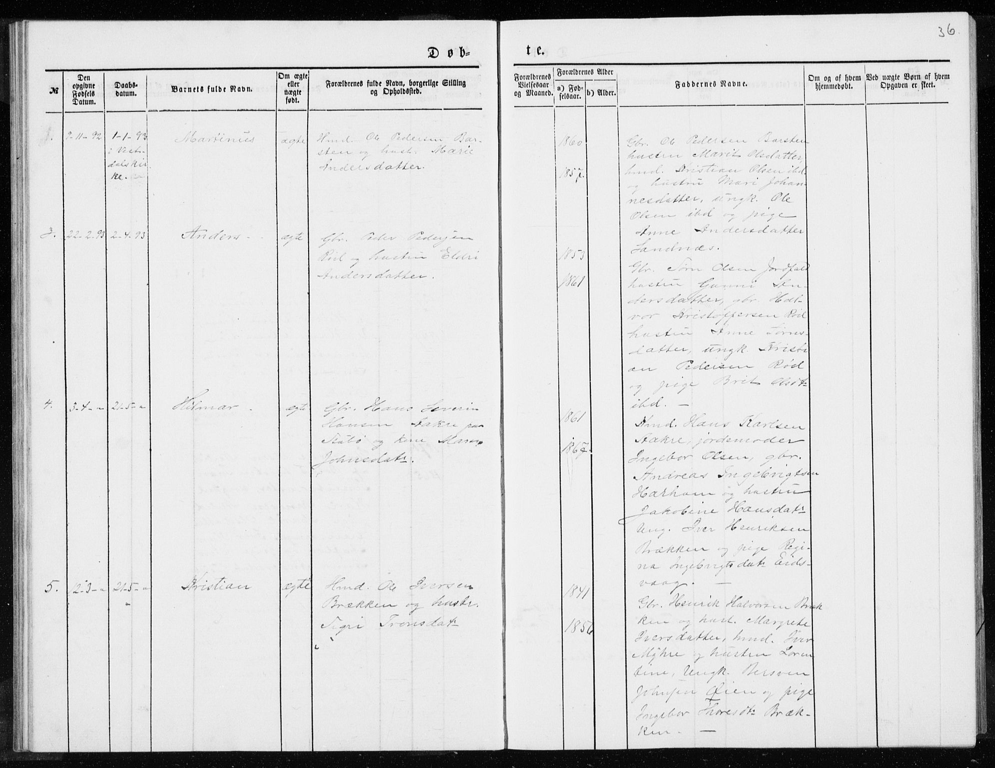 Ministerialprotokoller, klokkerbøker og fødselsregistre - Møre og Romsdal, AV/SAT-A-1454/551/L0631: Parish register (copy) no. 551C03, 1886-1894, p. 36