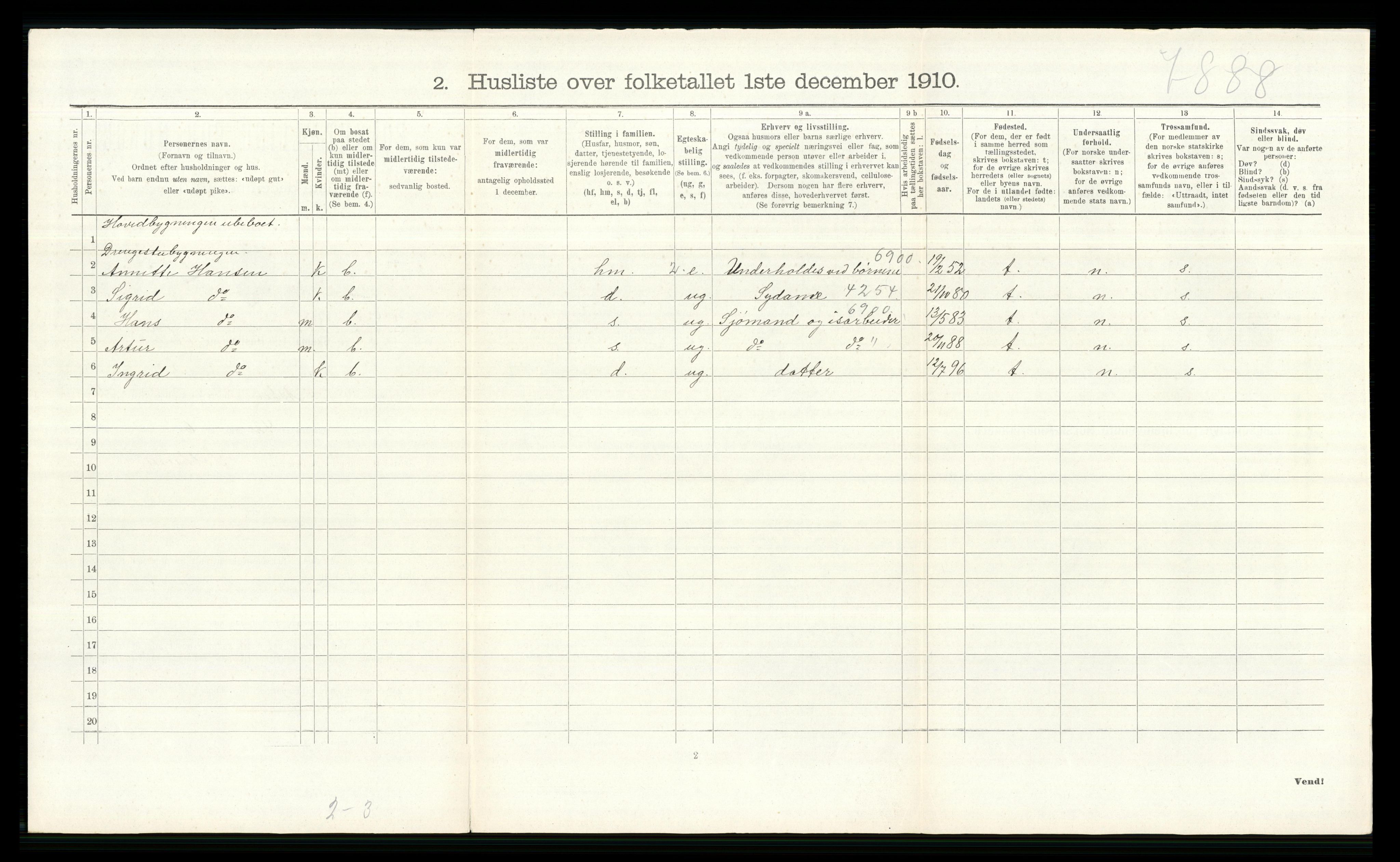 RA, 1910 census for Asker, 1910, p. 1179