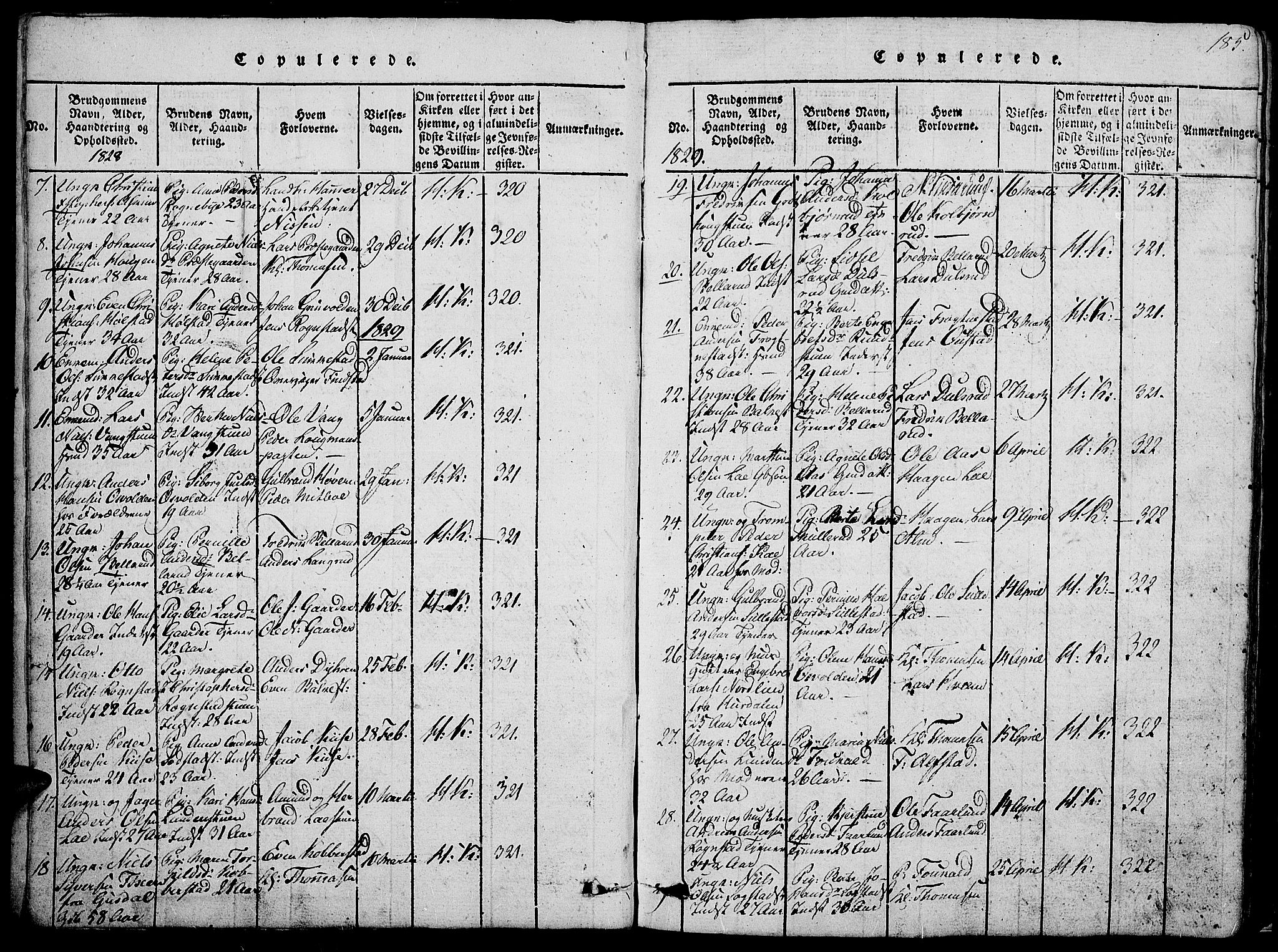 Østre Toten prestekontor, SAH/PREST-104/H/Ha/Hab/L0001: Parish register (copy) no. 1, 1827-1839, p. 185