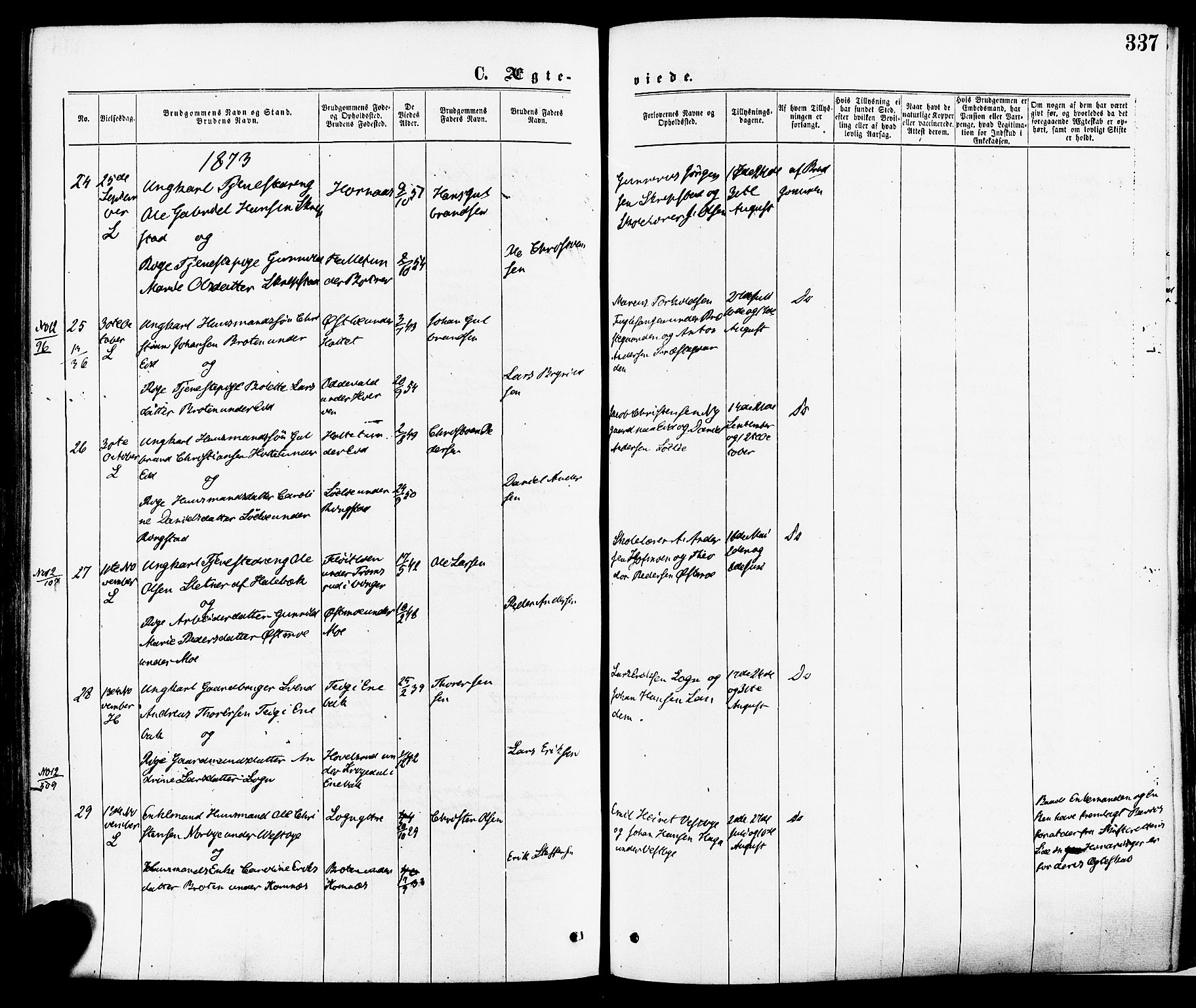 Høland prestekontor Kirkebøker, AV/SAO-A-10346a/F/Fa/L0012.a: Parish register (official) no. I 12A, 1869-1879, p. 337