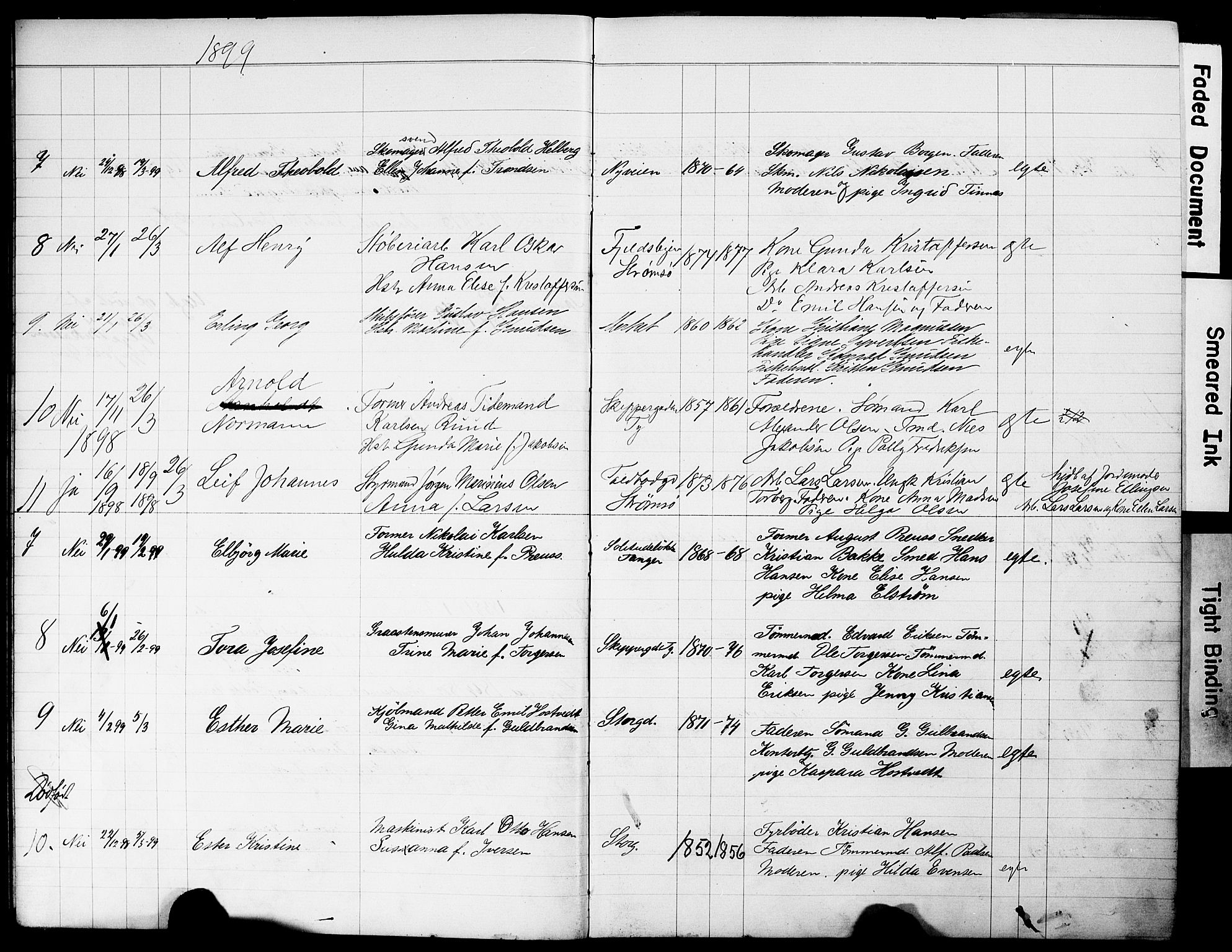 Strømsø kirkebøker, SAKO/A-246/Y/Yb/L0001: Parish register draft no. II 1, 1896-1904