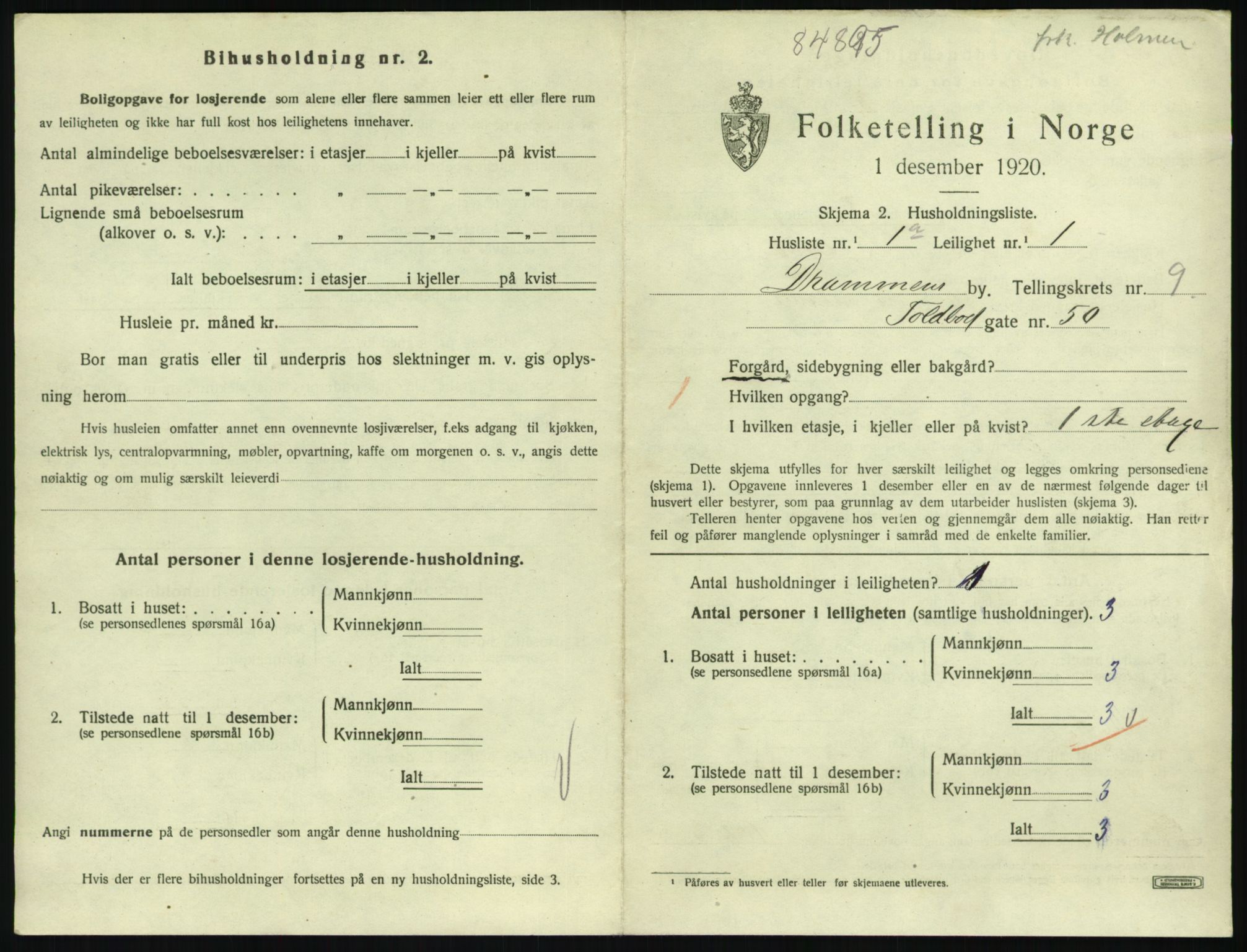SAKO, 1920 census for Drammen, 1920, p. 15267