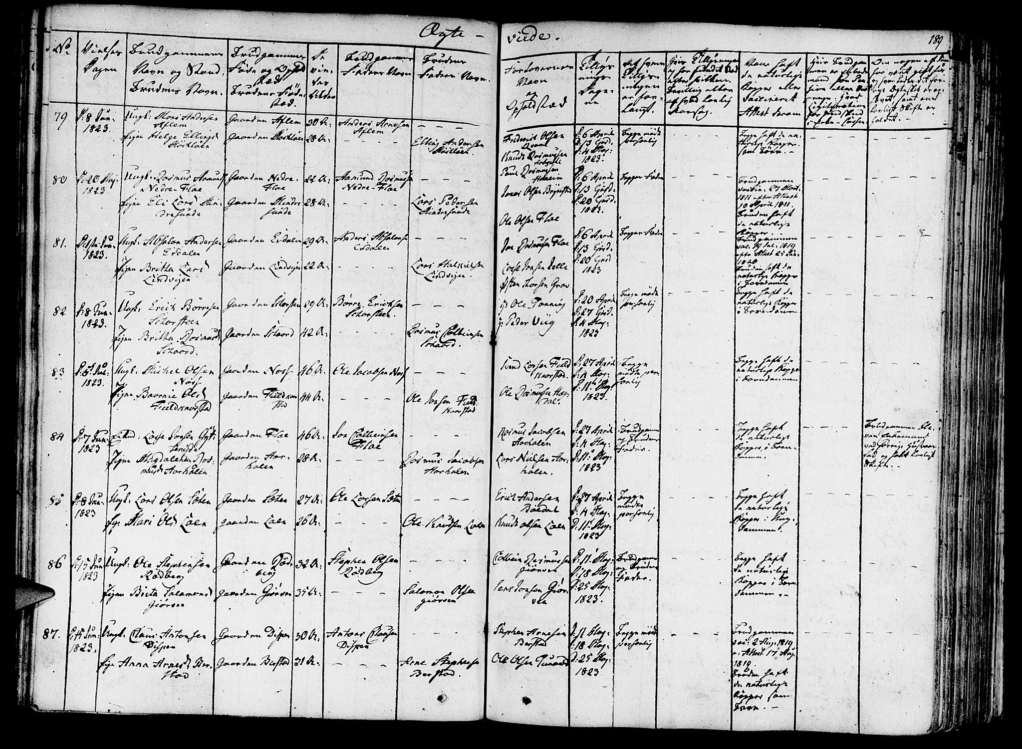 Innvik sokneprestembete, SAB/A-80501: Parish register (official) no. A 3, 1820-1832, p. 189