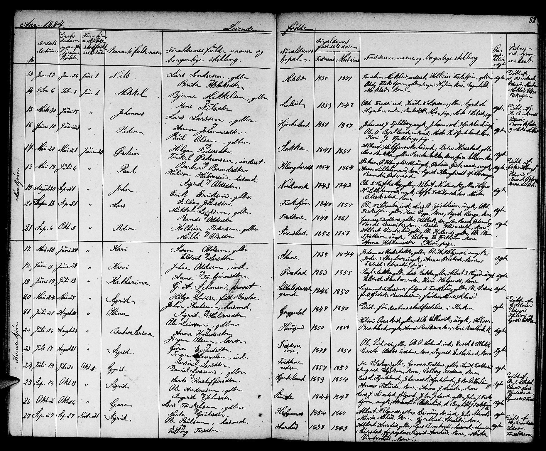 Suldal sokneprestkontor, AV/SAST-A-101845/01/V/L0004: Parish register (copy) no. B 4, 1866-1885, p. 82