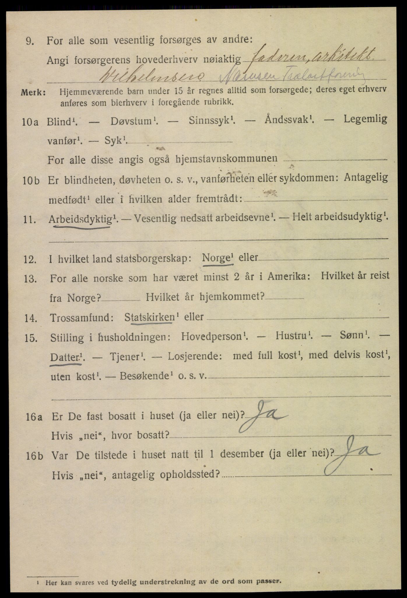 SAT, 1920 census for Namsos, 1920, p. 5612