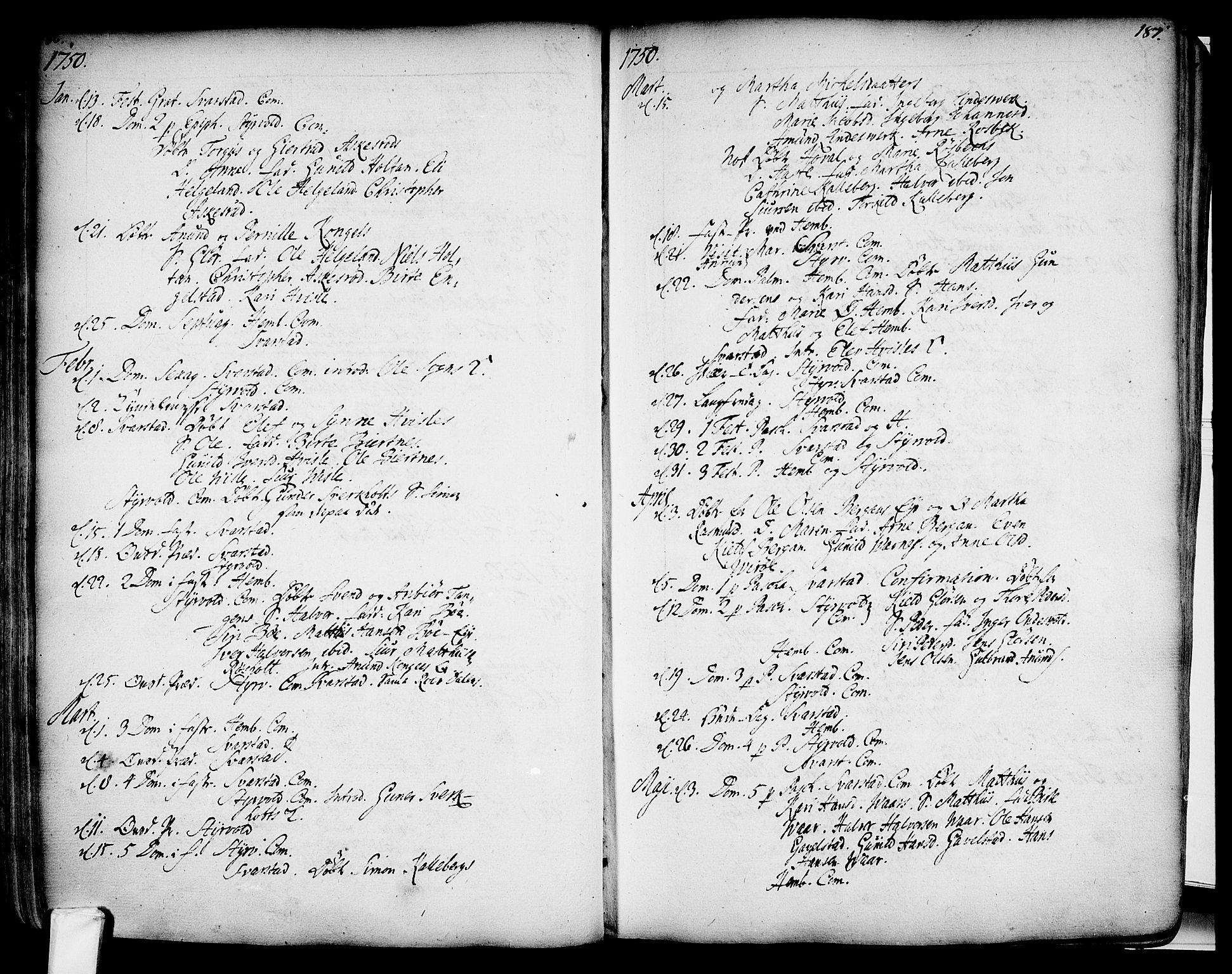 Lardal kirkebøker, AV/SAKO-A-350/F/Fa/L0003: Parish register (official) no. I 3, 1733-1815, p. 186-187