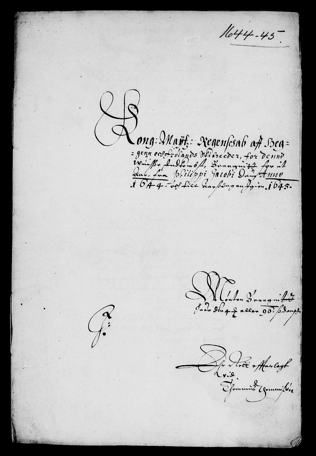 Rentekammeret inntil 1814, Reviderte regnskaper, Lensregnskaper, AV/RA-EA-5023/R/Rb/Rba/L0180: Akershus len, 1644-1645