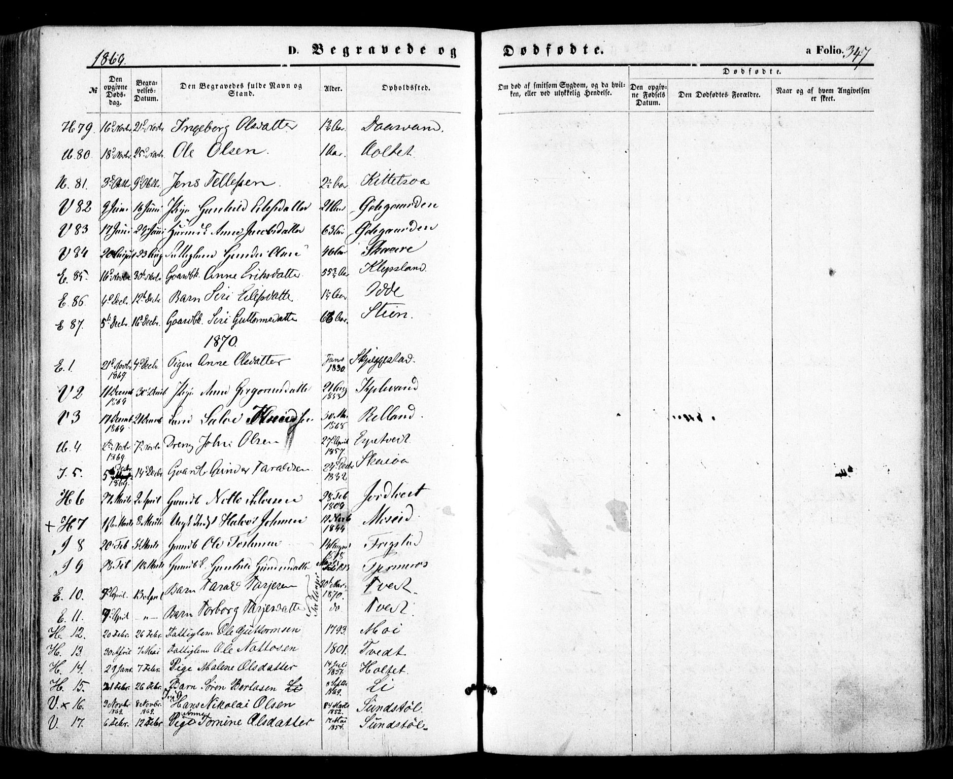 Evje sokneprestkontor, SAK/1111-0008/F/Fa/Faa/L0006: Parish register (official) no. A 6, 1866-1884, p. 347