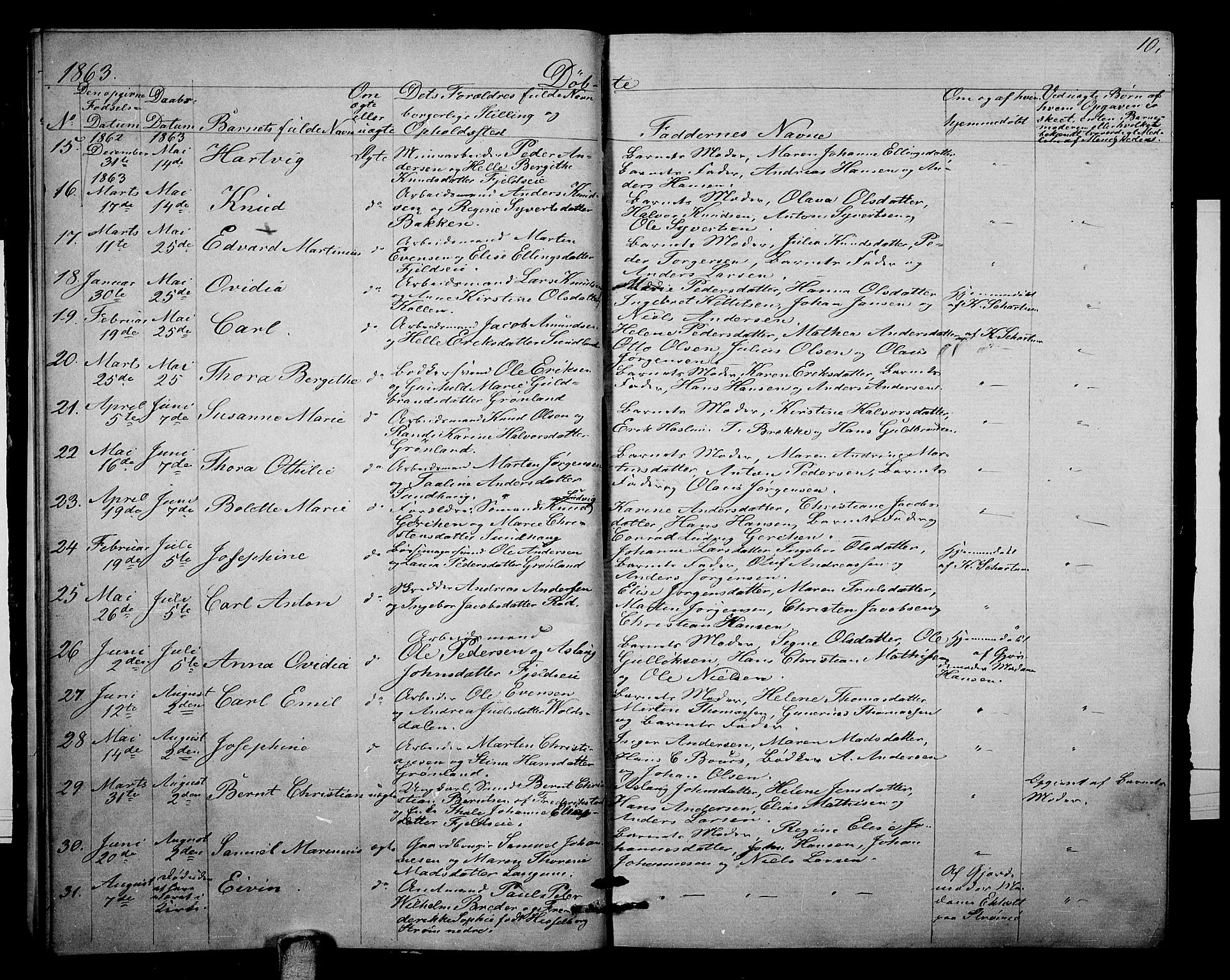 Strømsgodset kirkebøker, AV/SAKO-A-324/G/Ga/L0001: Parish register (copy) no. 1, 1860-1884, p. 10