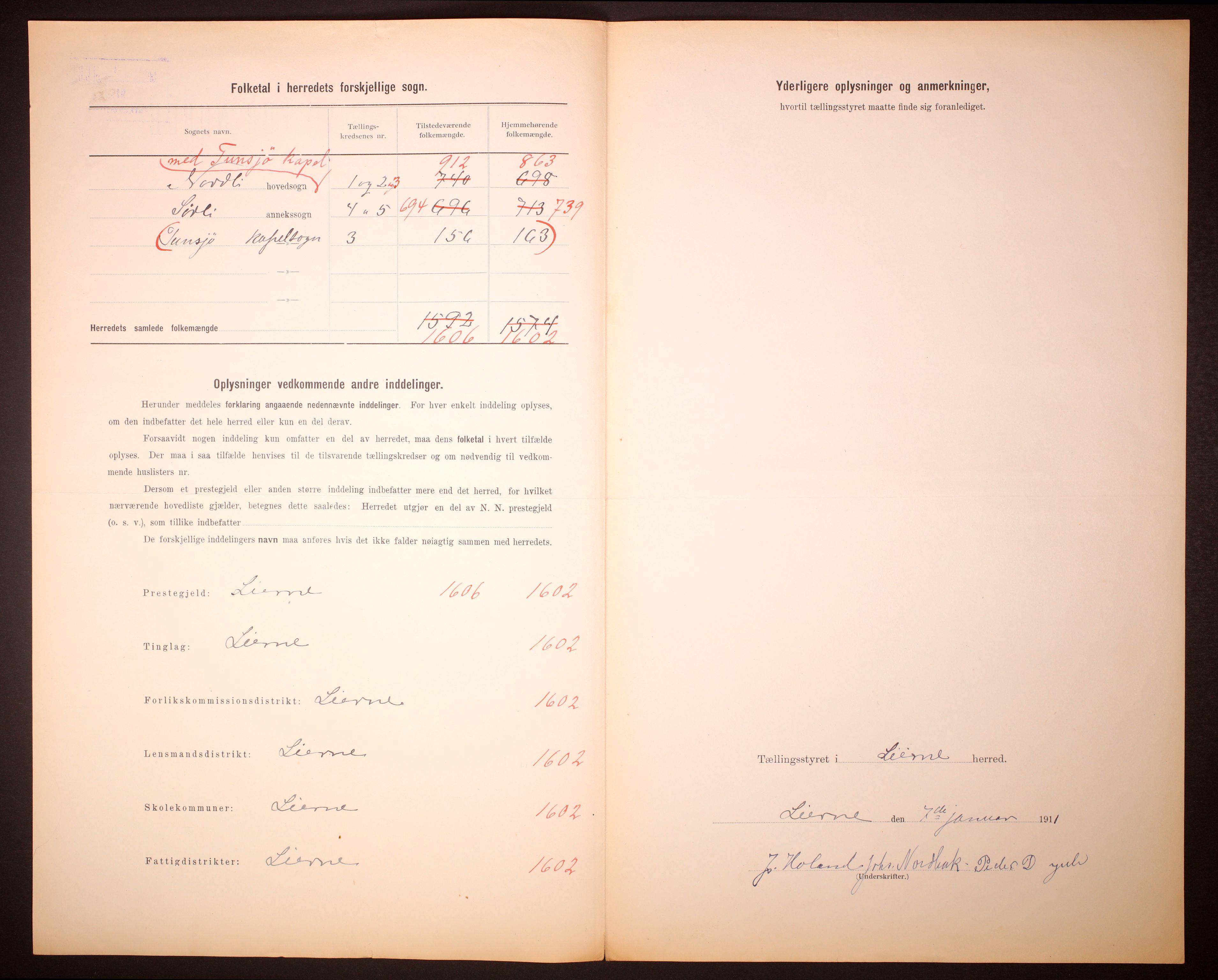 RA, 1910 census for Lierne, 1910, p. 3