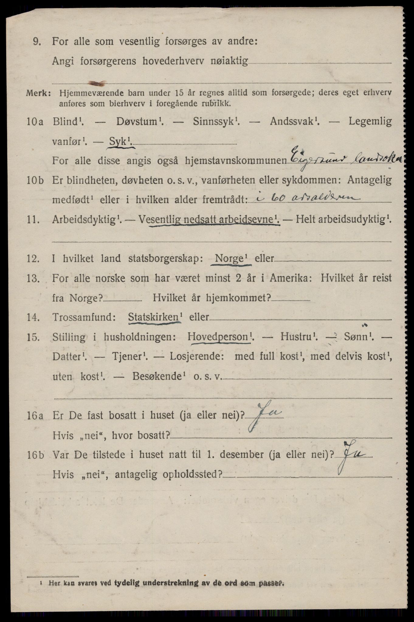 SAST, 1920 census for Eigersund, 1920, p. 6318