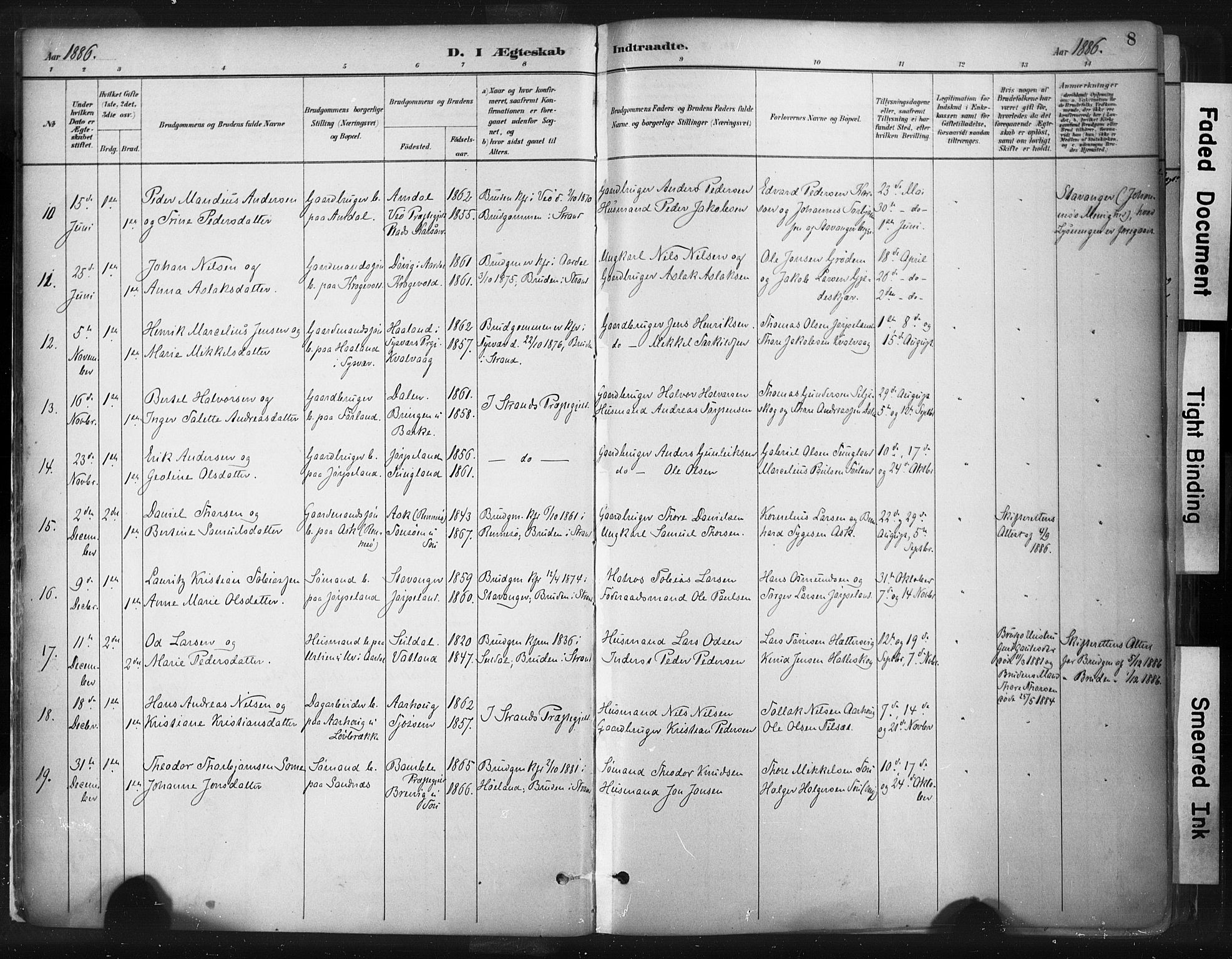 Strand sokneprestkontor, AV/SAST-A-101828/H/Ha/Haa/L0010: Parish register (official) no. A 10, 1882-1929, p. 8