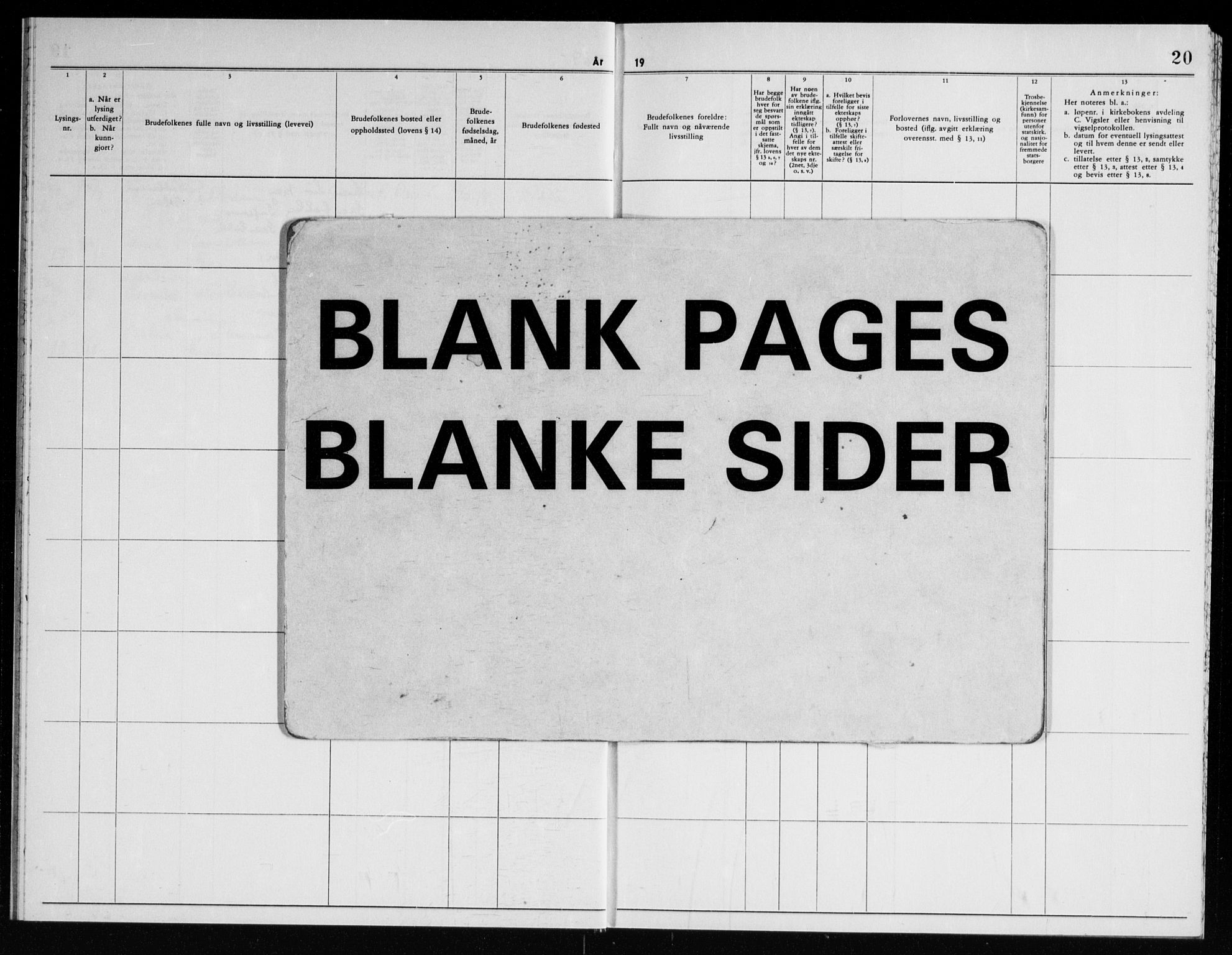 Botne kirkebøker, AV/SAKO-A-340/H/Ha/L0002: Banns register no. 2, 1965-1969, p. 20