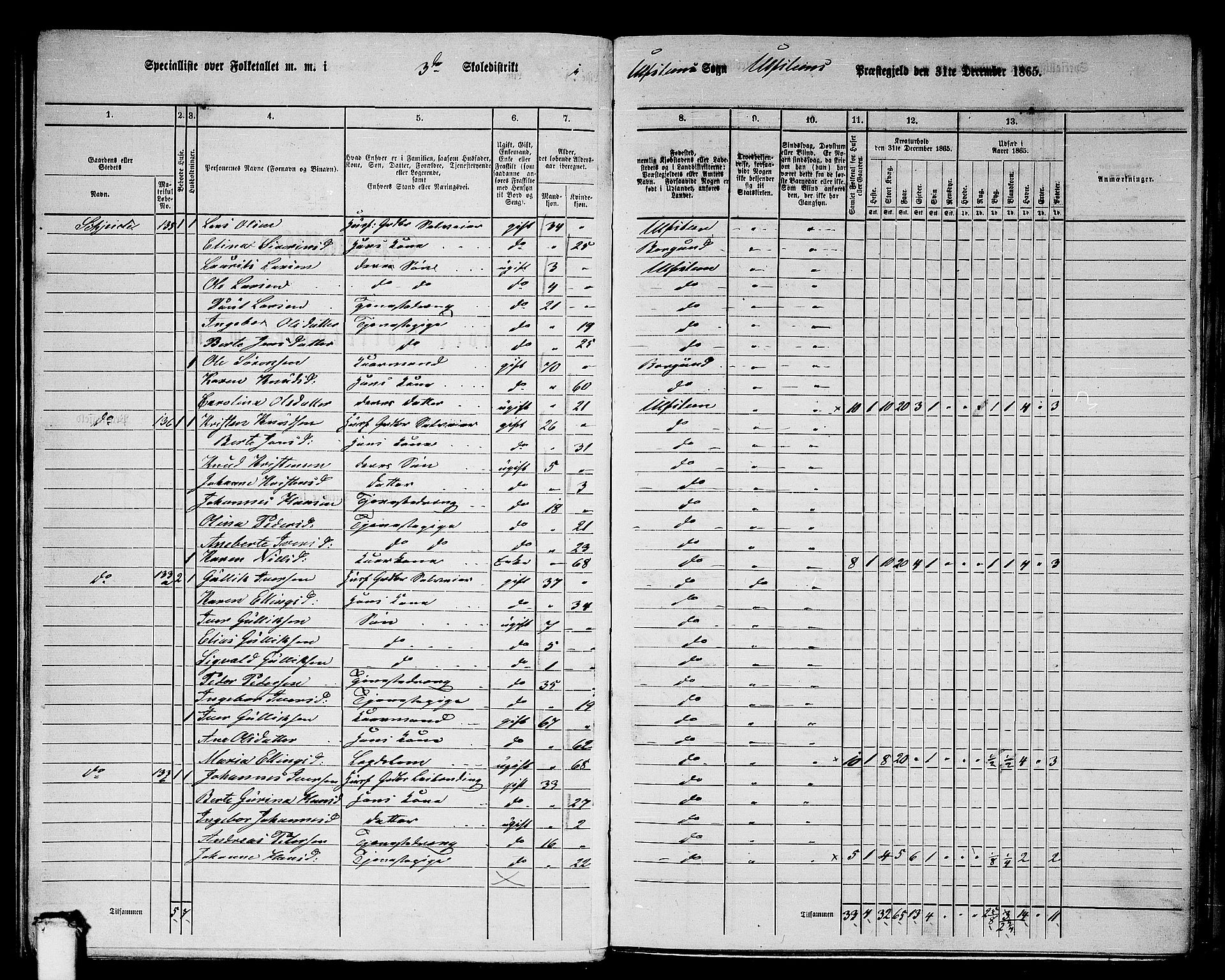 RA, 1865 census for Ulstein, 1865, p. 25