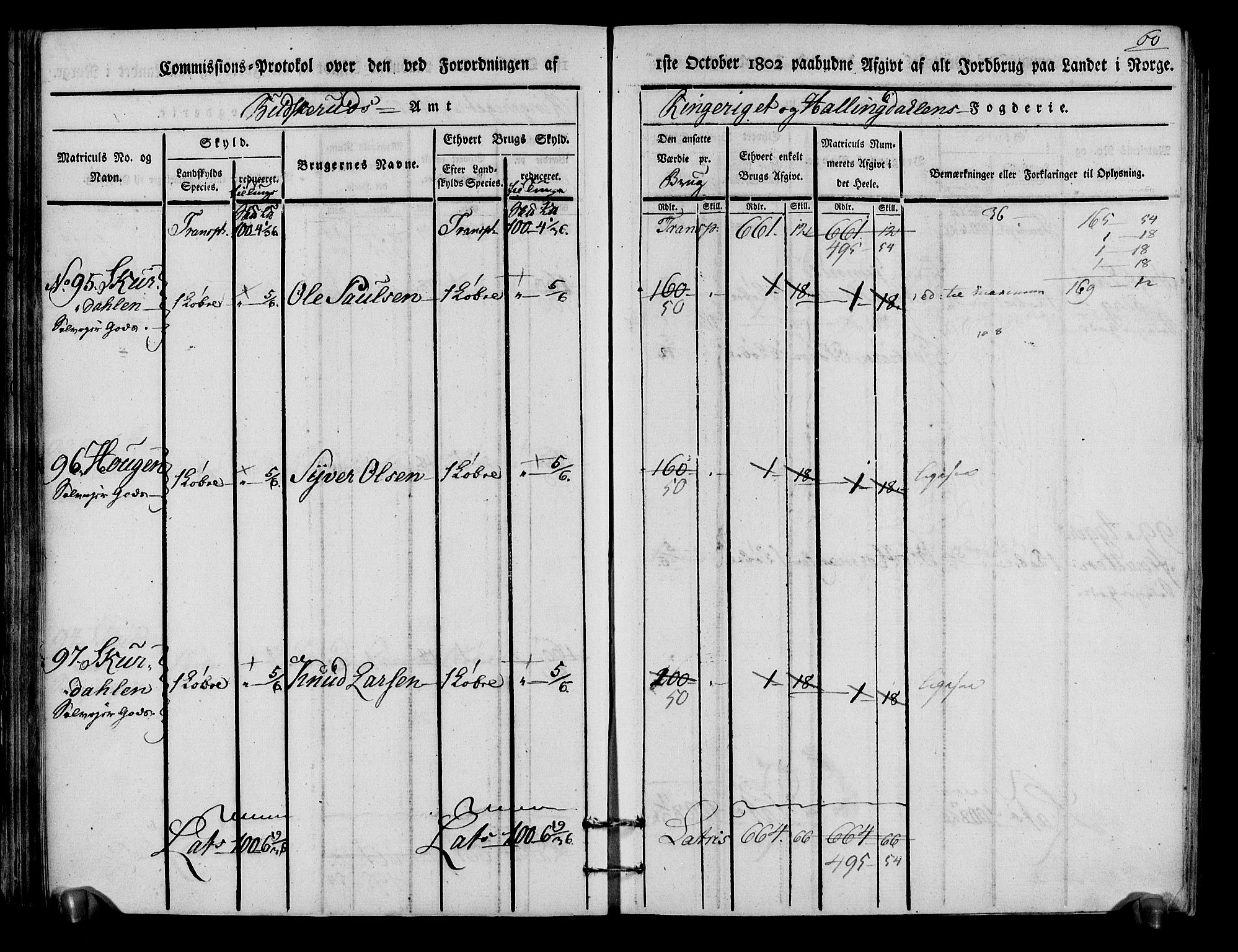 Rentekammeret inntil 1814, Realistisk ordnet avdeling, RA/EA-4070/N/Ne/Nea/L0048: Ringerike og Hallingdal fogderi. Kommisjonsprotokoll for Ål prestegjeld, 1803, p. 63