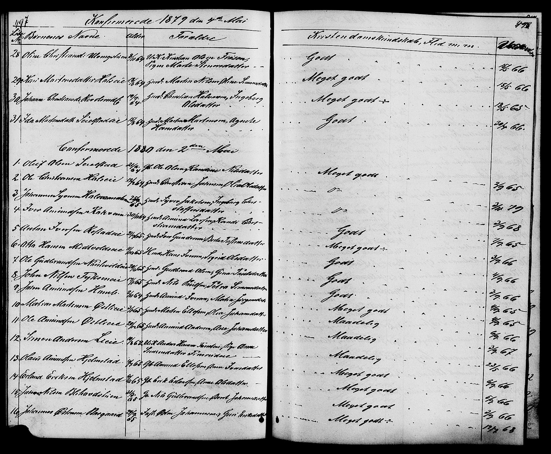 Østre Gausdal prestekontor, SAH/PREST-092/H/Ha/Hab/L0001: Parish register (copy) no. 1, 1863-1893, p. 497-498
