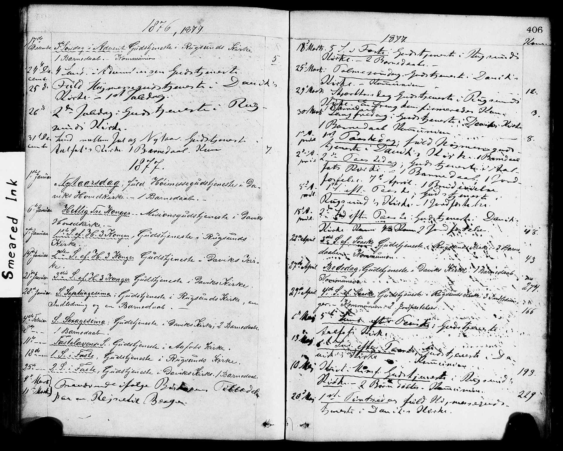 Davik sokneprestembete, AV/SAB-A-79701/H/Haa/Haaa/L0006: Parish register (official) no. A 6, 1867-1881, p. 406