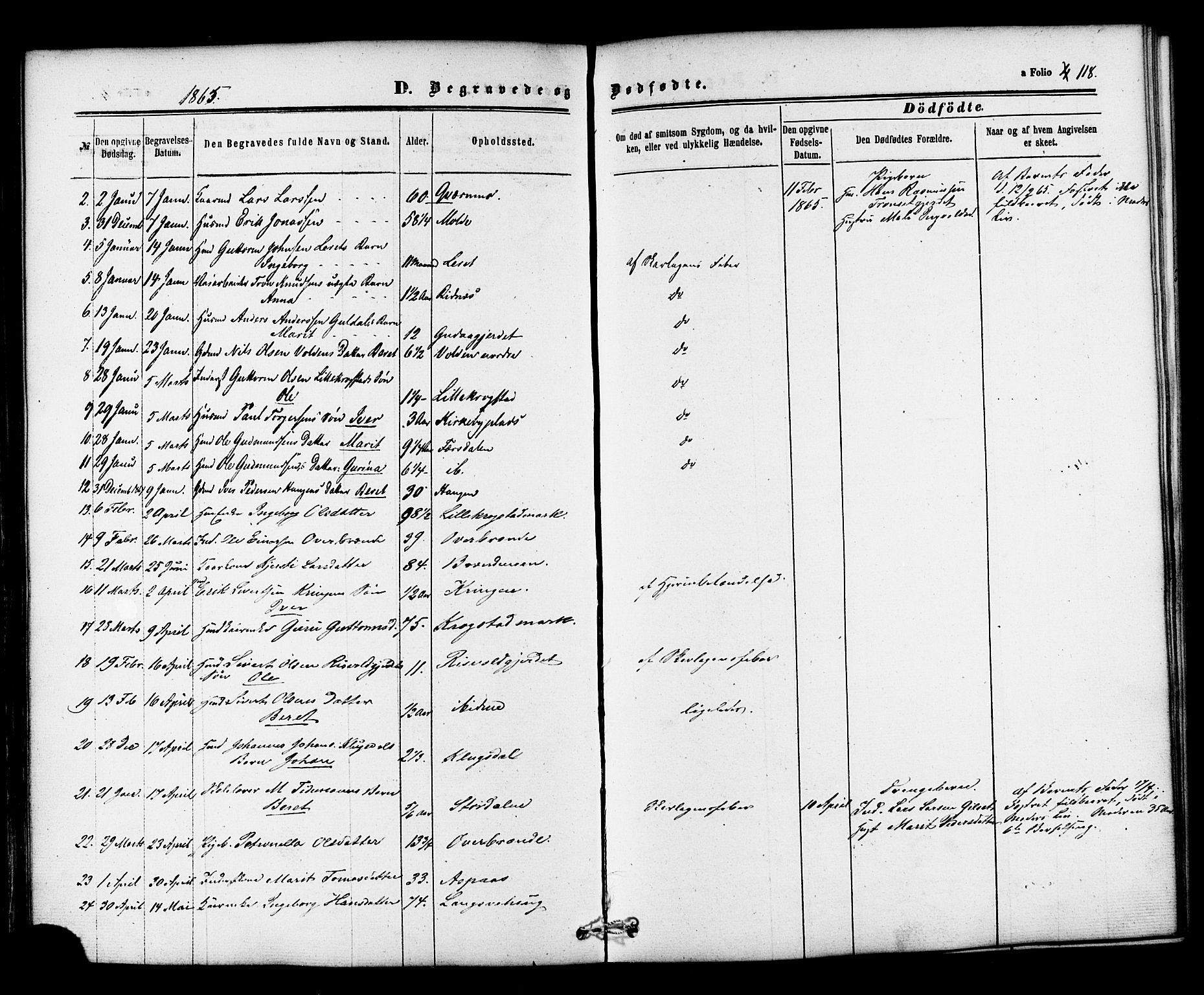 Ministerialprotokoller, klokkerbøker og fødselsregistre - Nord-Trøndelag, SAT/A-1458/706/L0041: Parish register (official) no. 706A02, 1862-1877, p. 118