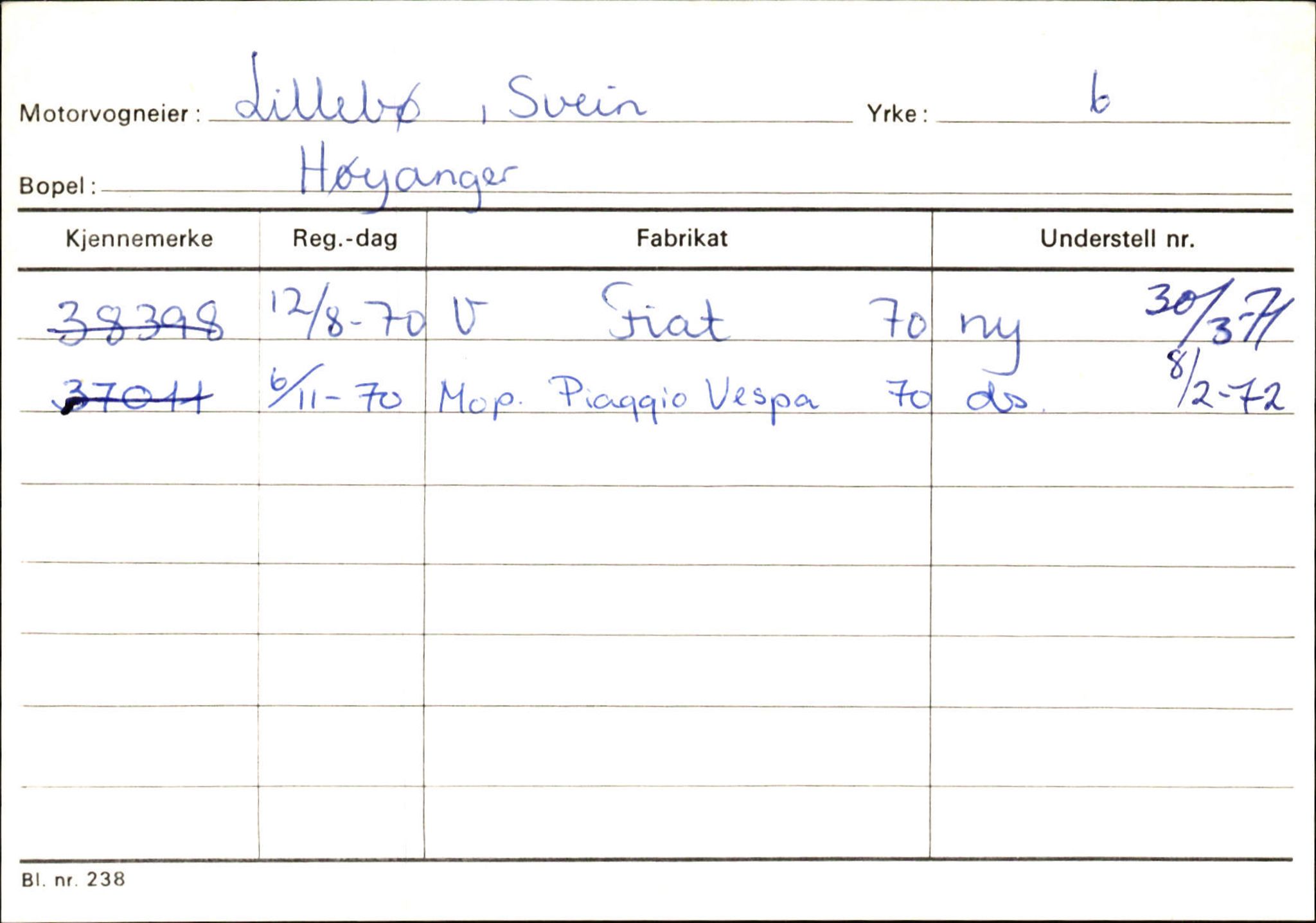 Statens vegvesen, Sogn og Fjordane vegkontor, AV/SAB-A-5301/4/F/L0130: Eigarregister Eid T-Å. Høyanger A-O, 1945-1975, p. 1998