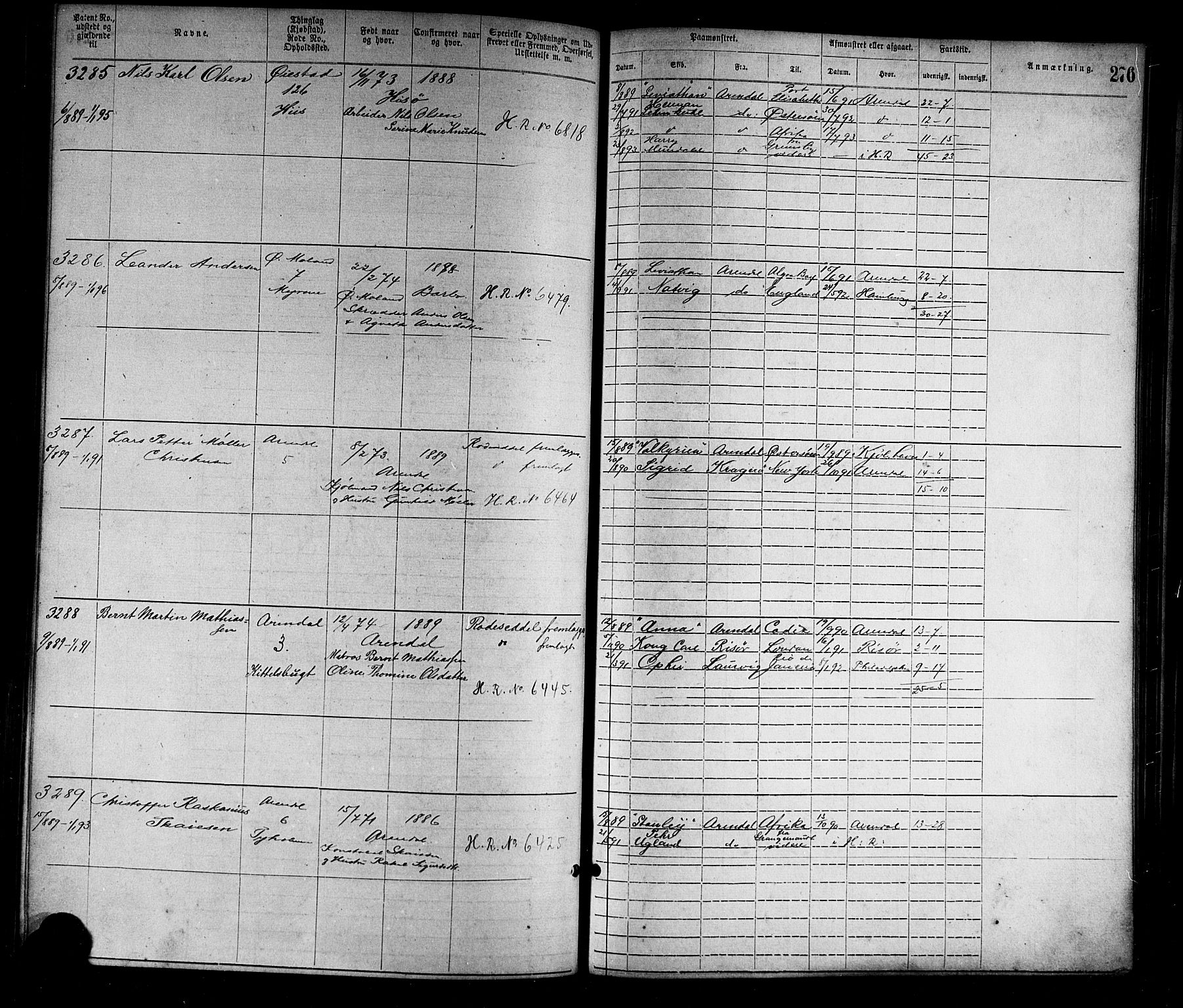 Arendal mønstringskrets, SAK/2031-0012/F/Fa/L0003: Annotasjonsrulle nr 1911-3827 med register, S-3, 1880-1892, p. 309