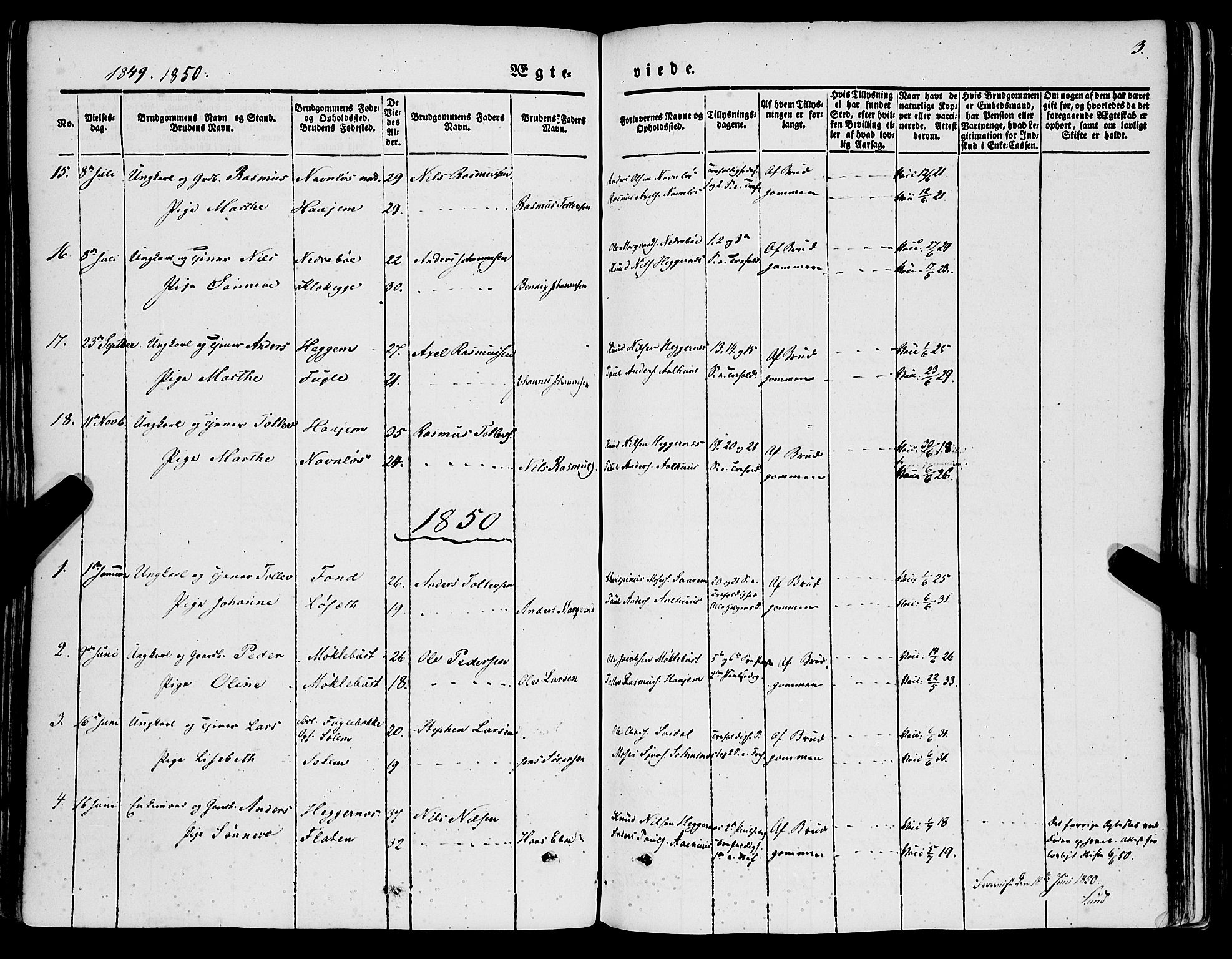 Jølster sokneprestembete, SAB/A-80701/H/Haa/Haaa/L0010: Parish register (official) no. A 10, 1847-1865, p. 3