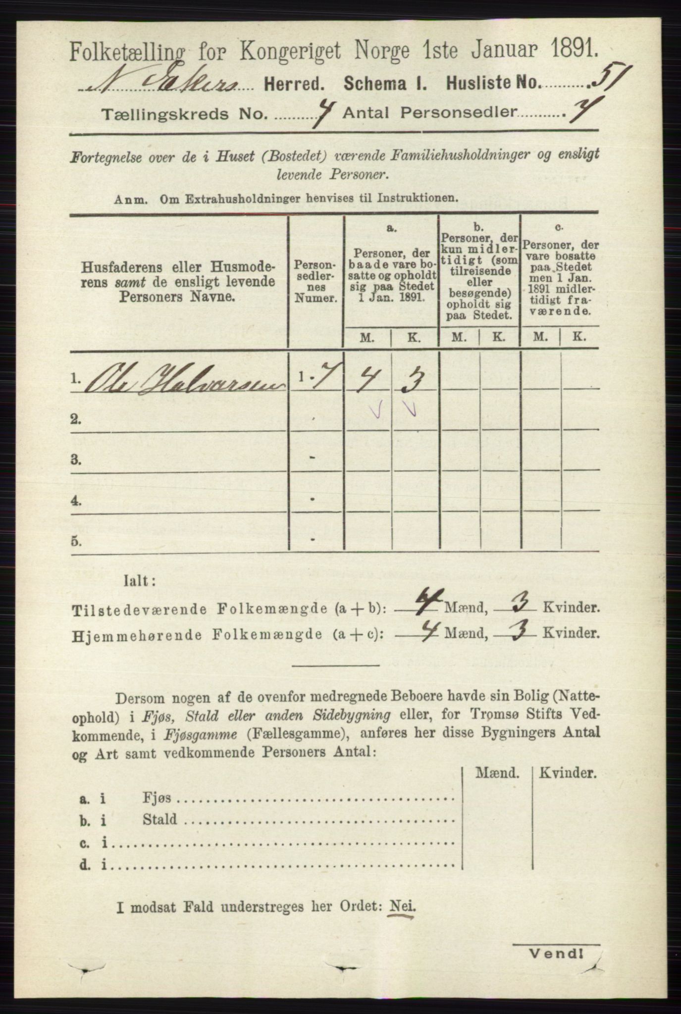 RA, 1891 census for 0625 Nedre Eiker, 1891, p. 1934