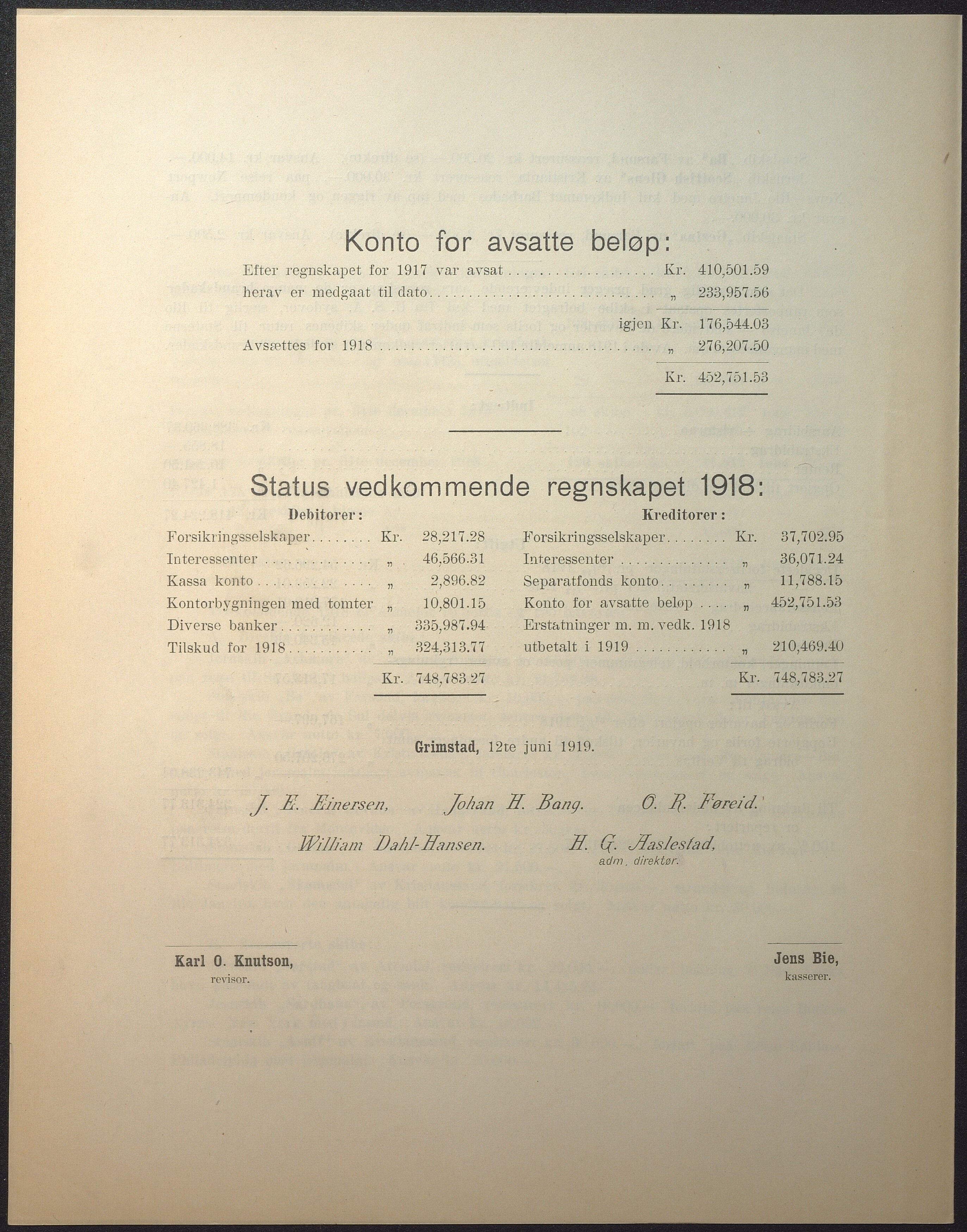 Agders Gjensidige Assuranceforening, AAKS/PA-1718/05/L0004: Regnskap, seilavdeling, pakkesak. Og regnskap jernavdeling, 1911-1924