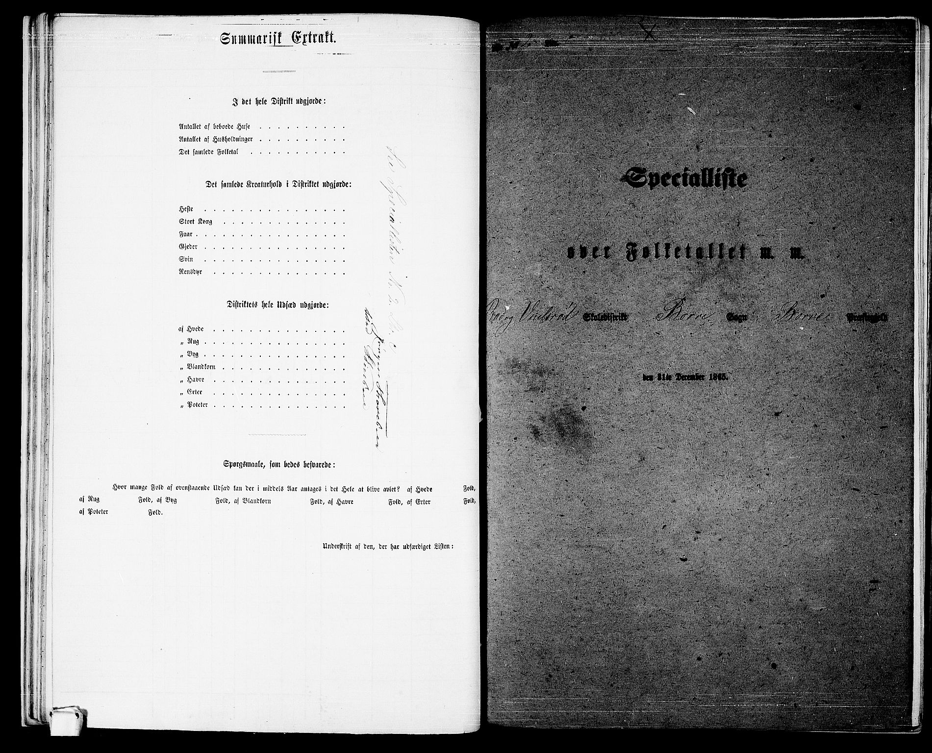 RA, 1865 census for Borre, 1865, p. 59