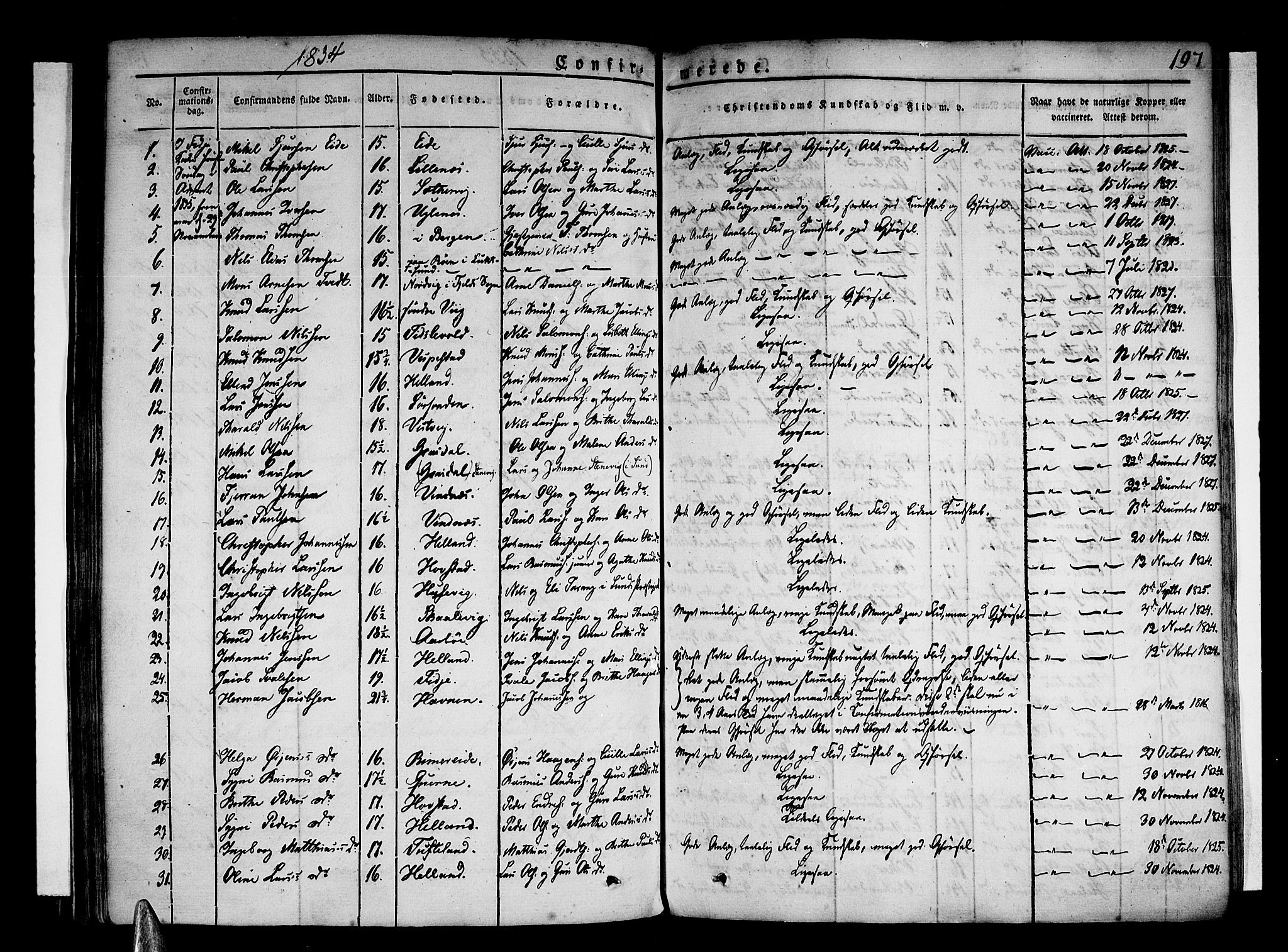 Stord sokneprestembete, AV/SAB-A-78201/H/Haa: Parish register (official) no. A 6, 1826-1840, p. 197