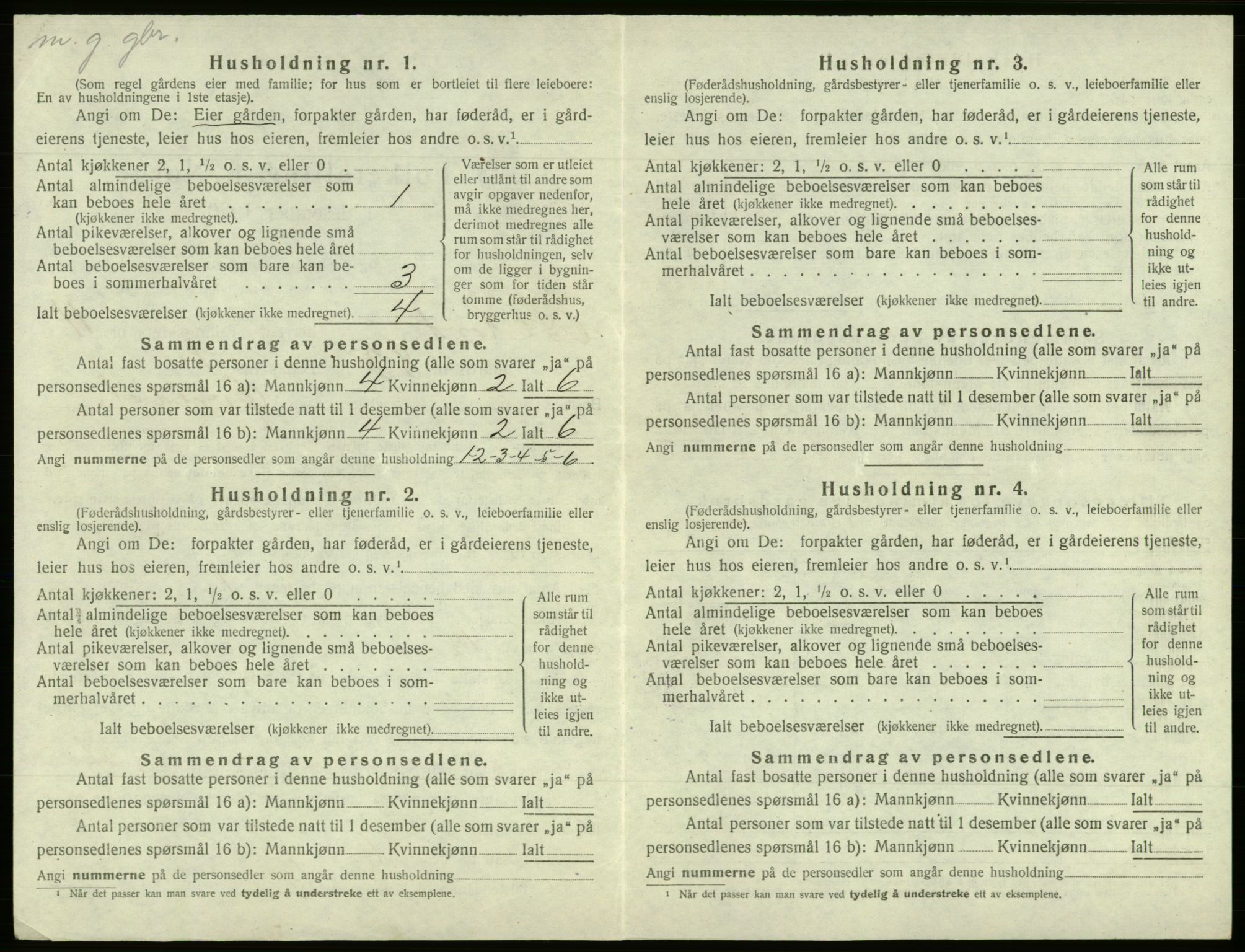 SAB, 1920 census for Os, 1920, p. 1159