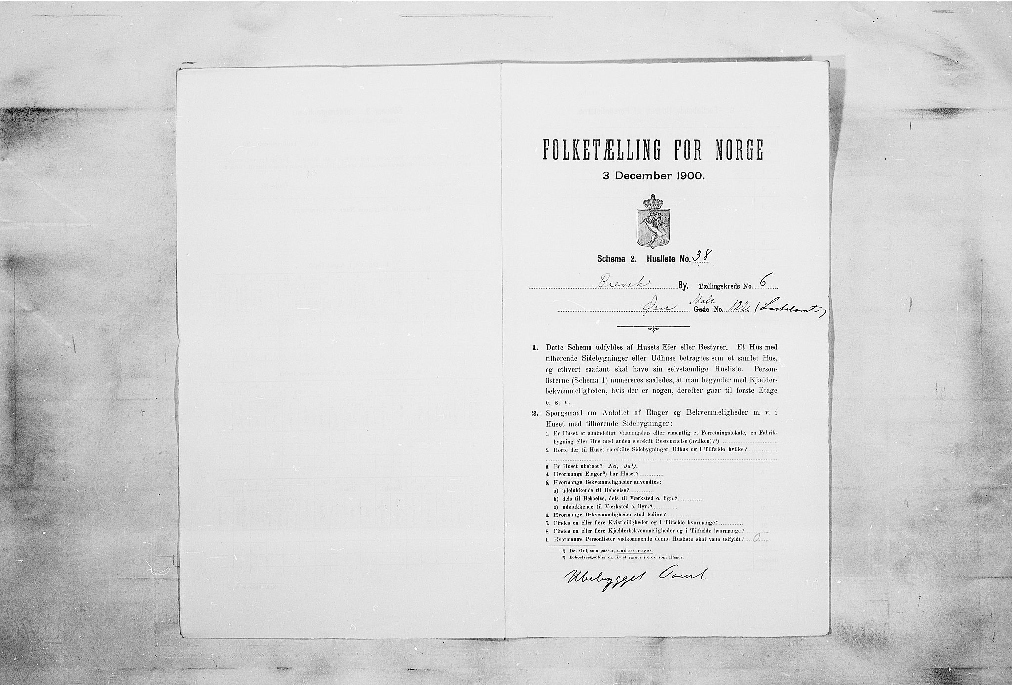 SAKO, 1900 census for Brevik, 1900, p. 1329