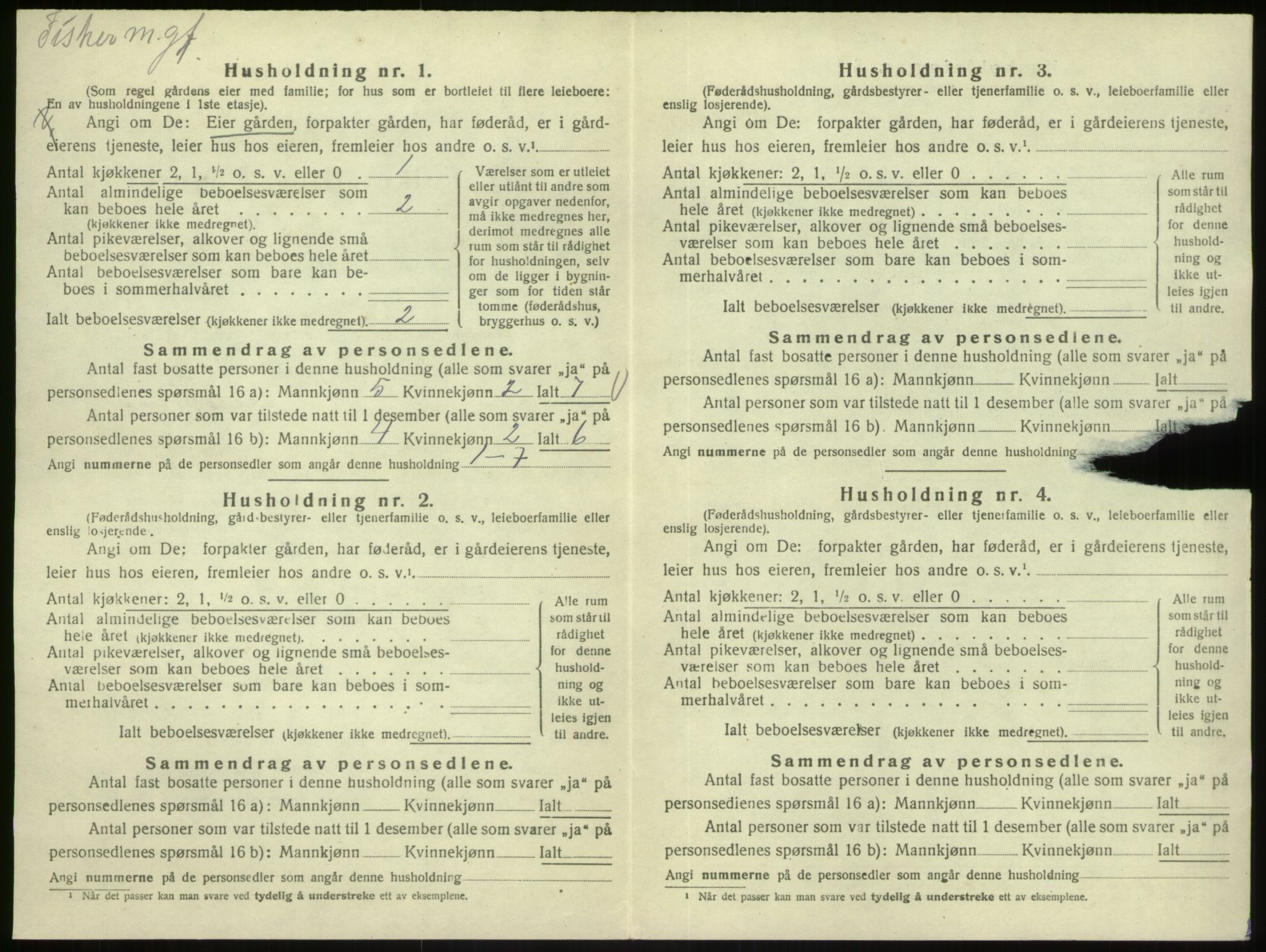 SAB, 1920 census for Austrheim, 1920, p. 529