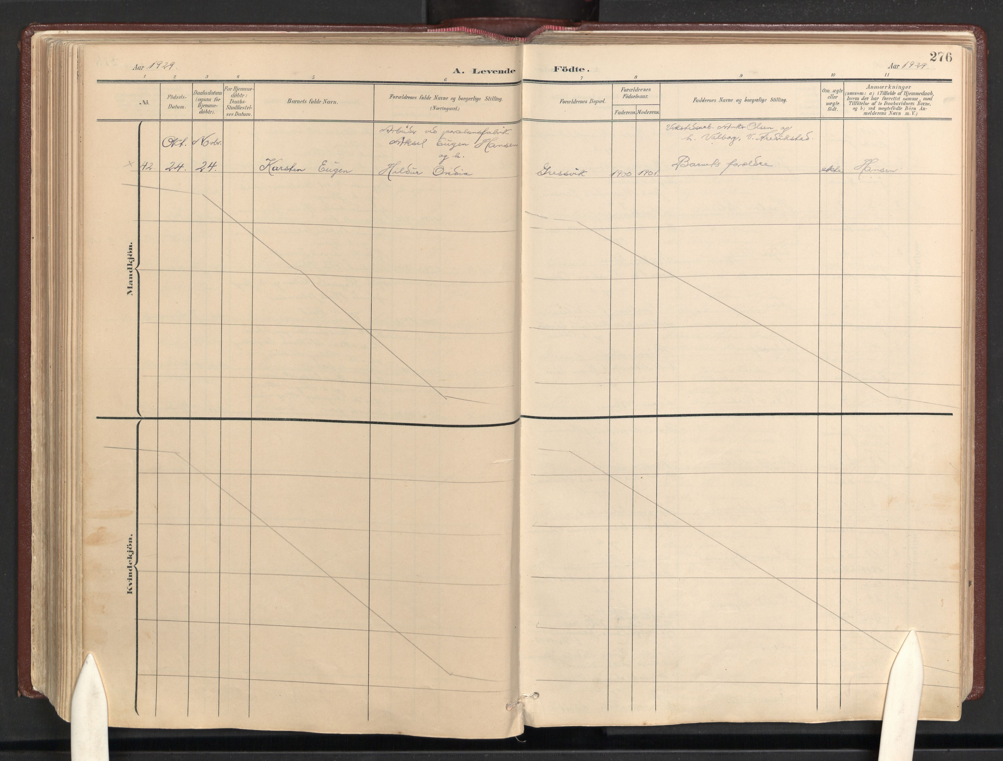 Onsøy prestekontor Kirkebøker, AV/SAO-A-10914/F/Fb/L0001: Parish register (official) no. II 1, 1901-1937, p. 276