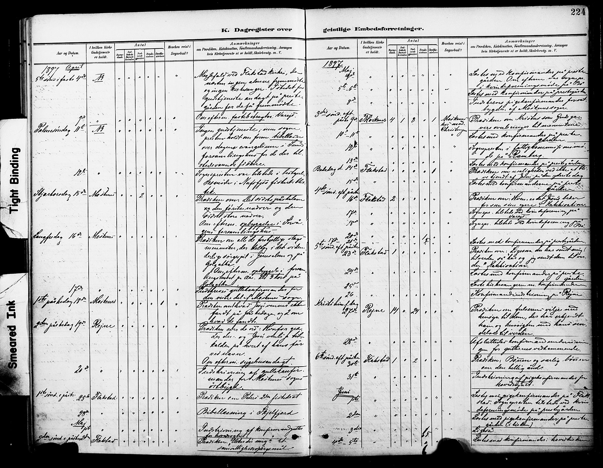 Ministerialprotokoller, klokkerbøker og fødselsregistre - Nordland, AV/SAT-A-1459/885/L1205: Parish register (official) no. 885A06, 1892-1905, p. 224