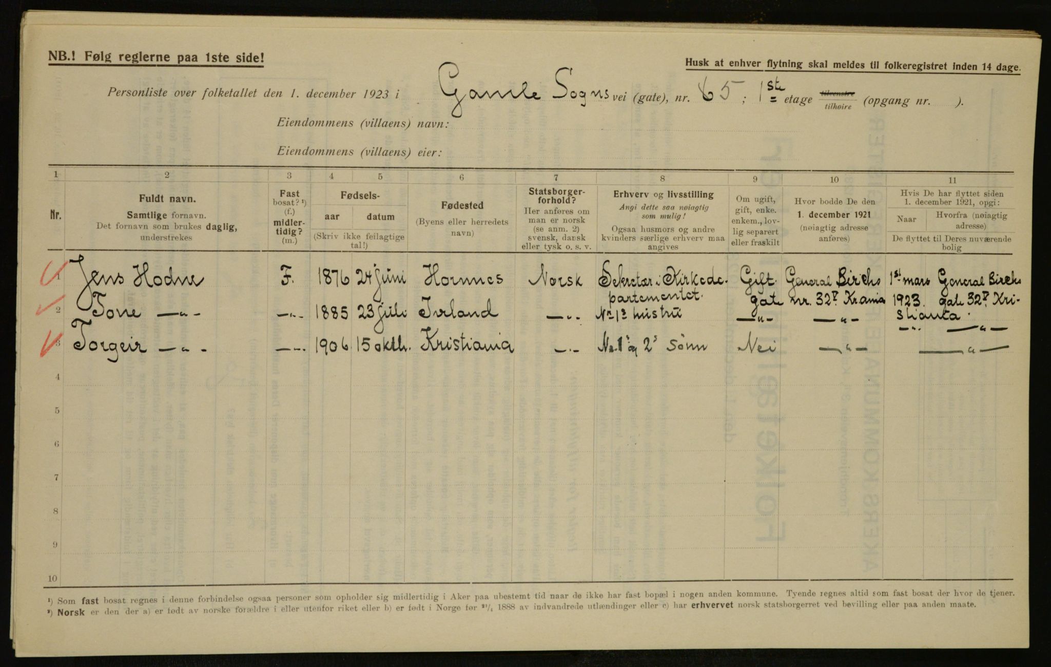 , Municipal Census 1923 for Aker, 1923, p. 17918