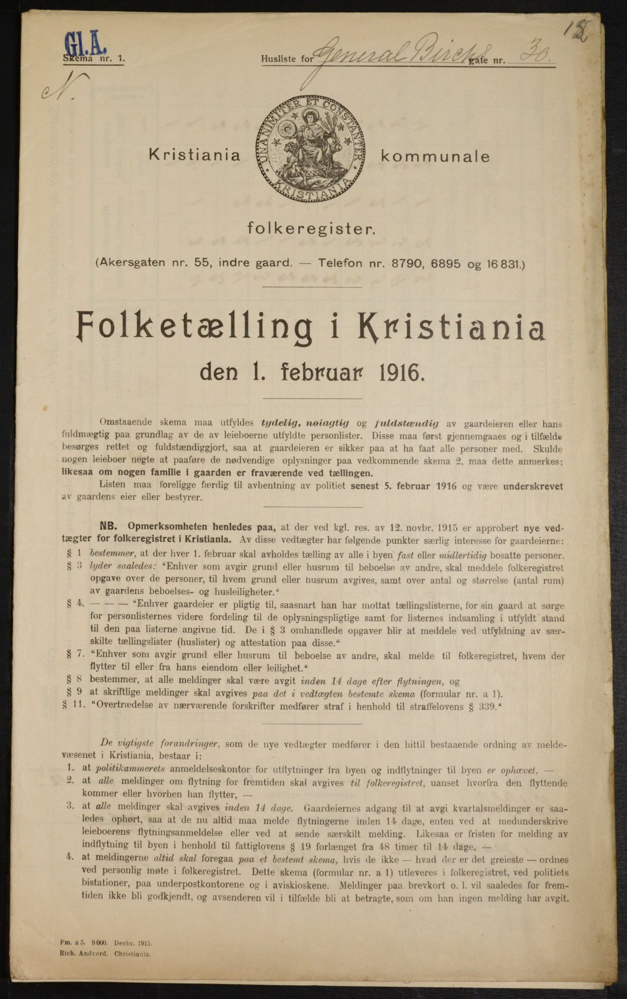 OBA, Municipal Census 1916 for Kristiania, 1916, p. 29652