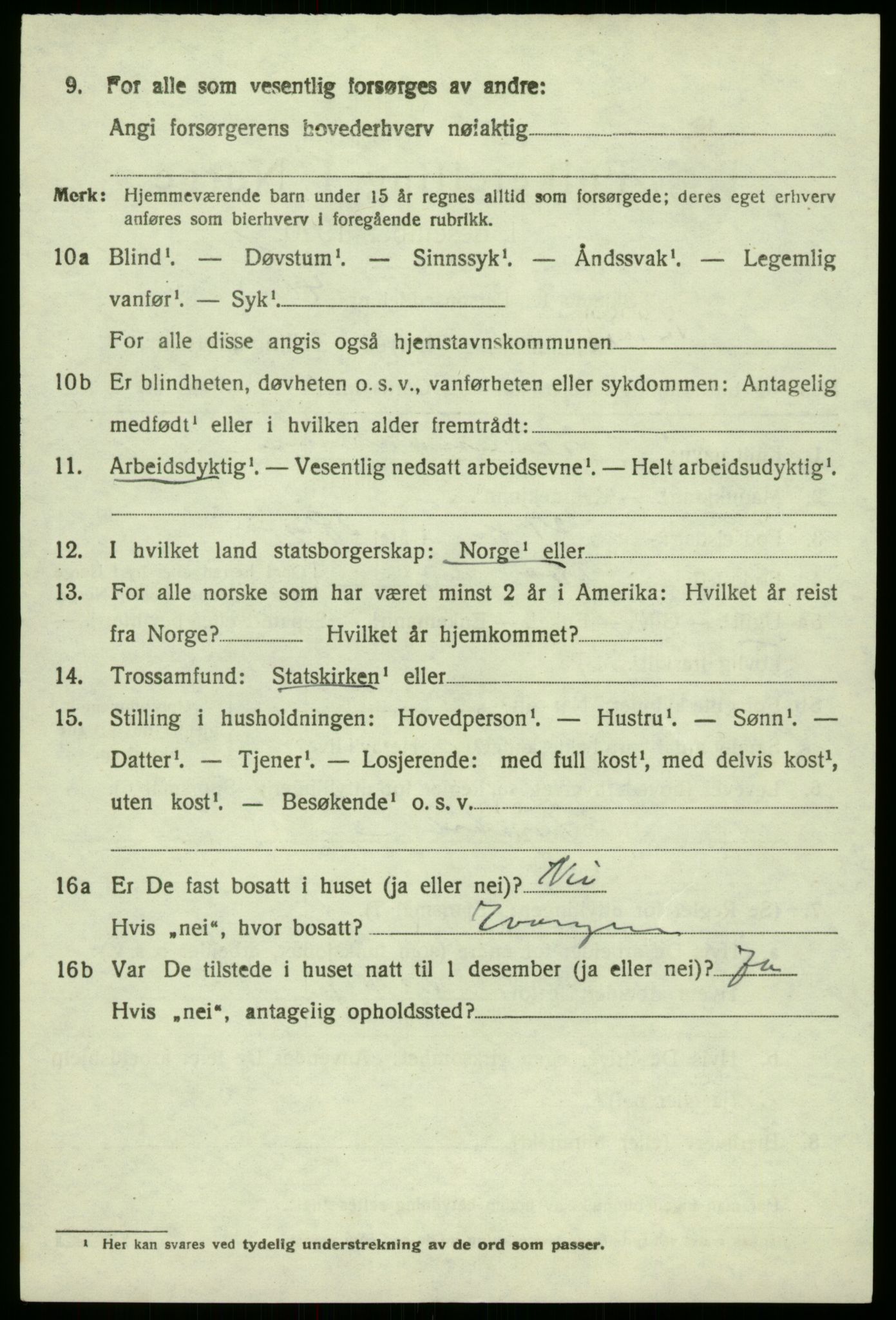 SAB, 1920 census for Bruvik, 1920, p. 3881