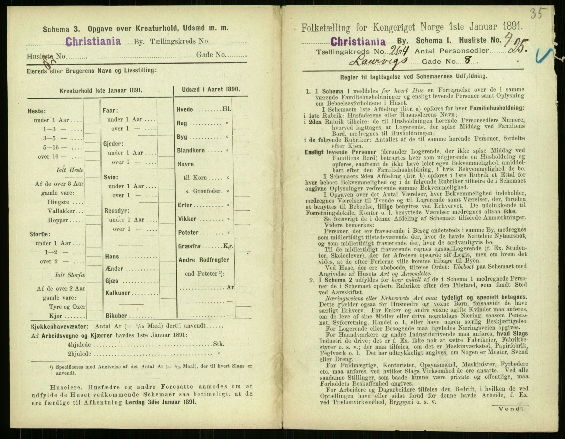 RA, 1891 census for 0301 Kristiania, 1891, p. 160287