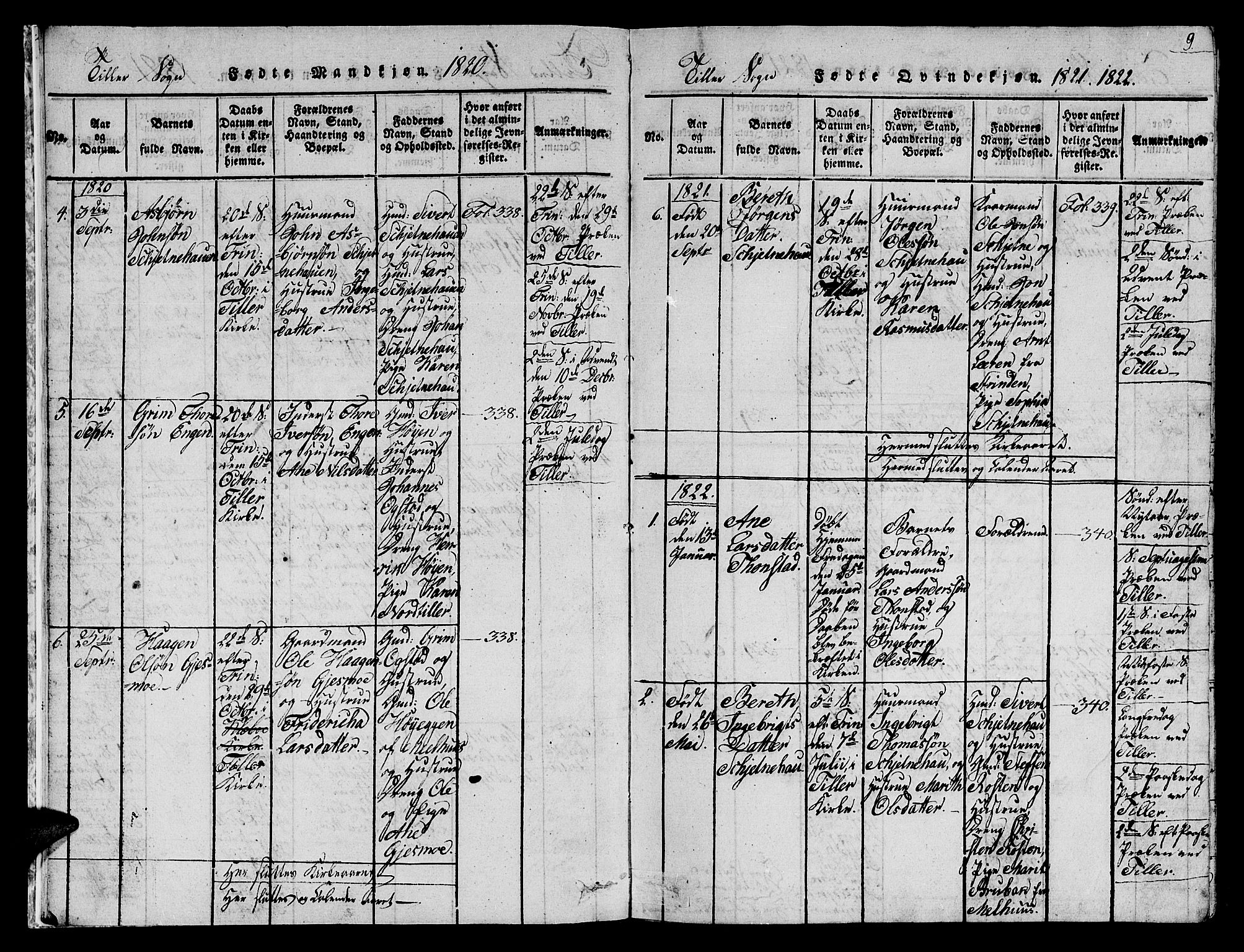 Ministerialprotokoller, klokkerbøker og fødselsregistre - Sør-Trøndelag, AV/SAT-A-1456/621/L0458: Parish register (copy) no. 621C01, 1816-1865, p. 9